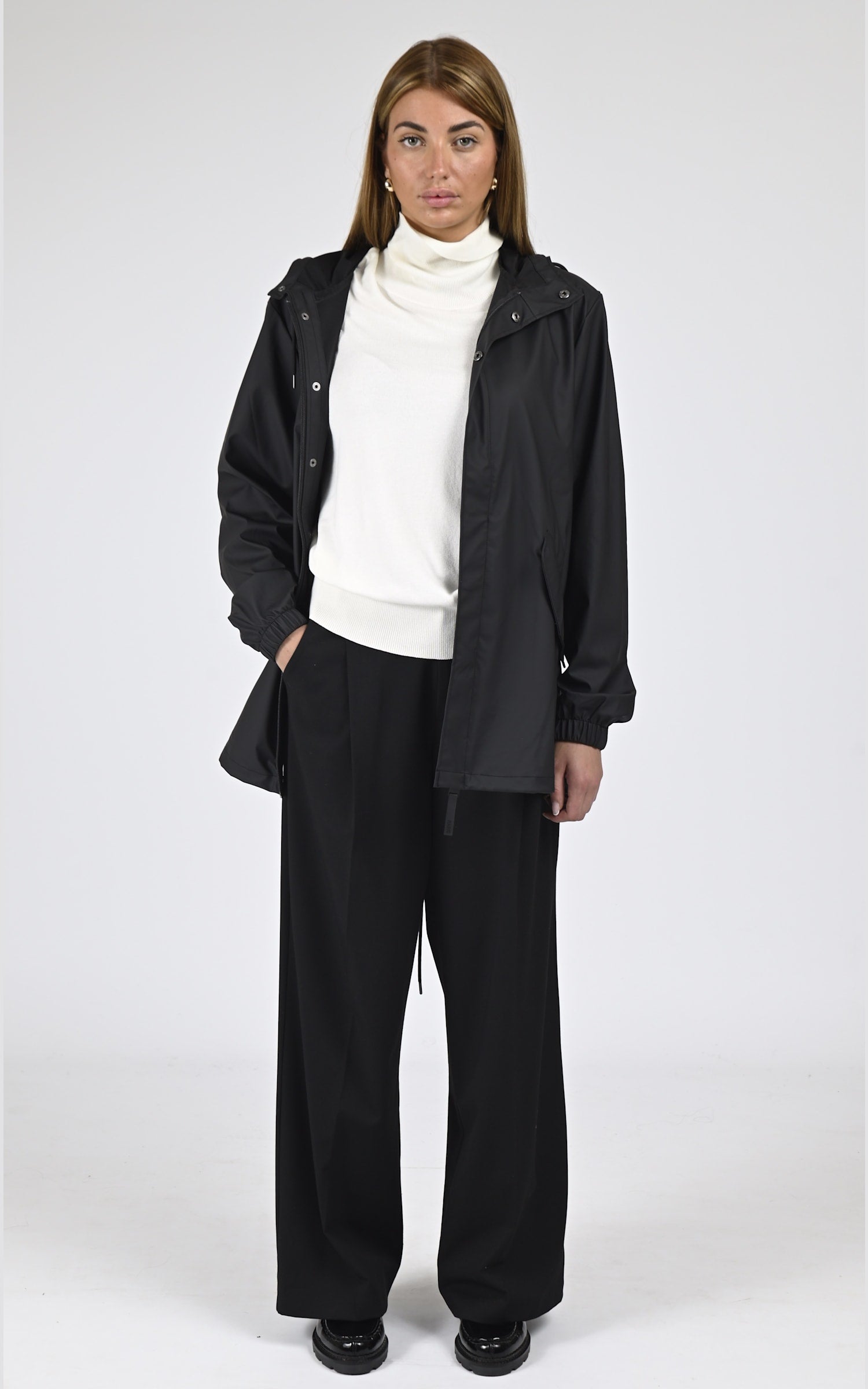 Veste Textile Mixte Rains, modèle 18010 fishtail de couleur noir