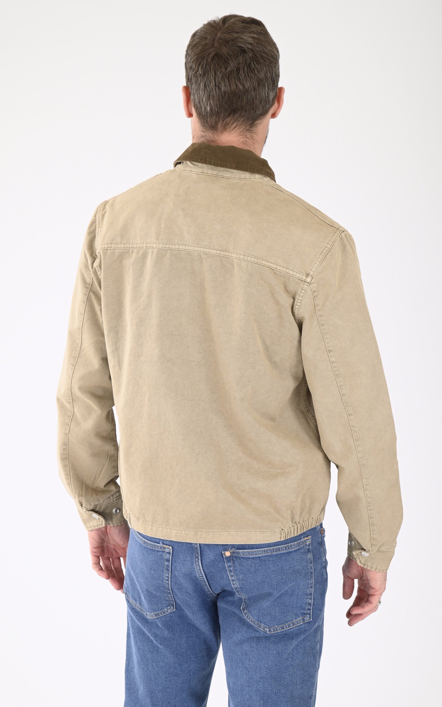 A "CADAMS WASH" Taupe Schott Blouson Homme back photo 4