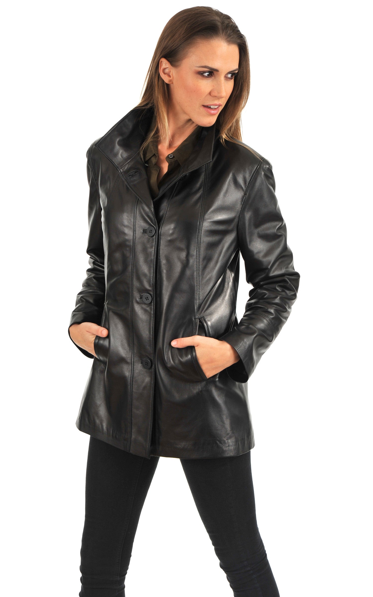 A "GLORIA" Noir La Canadienne Veste Femme closed photo