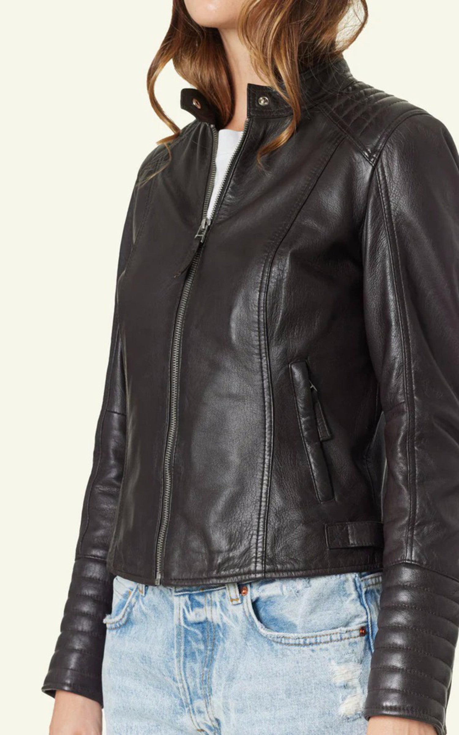 A "LOUISE" Noir Serge Pariente Blouson Femme details photo