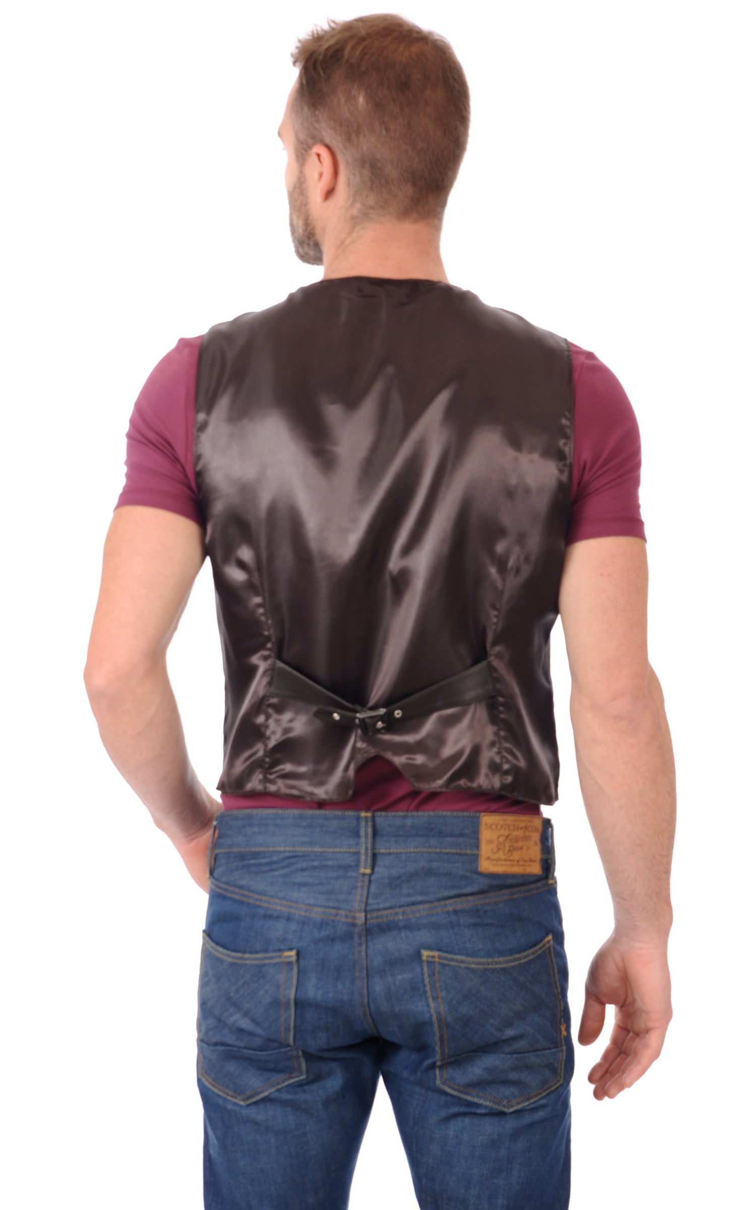 A "GILET" Marron La Canadienne Gilet Homme back photo 4