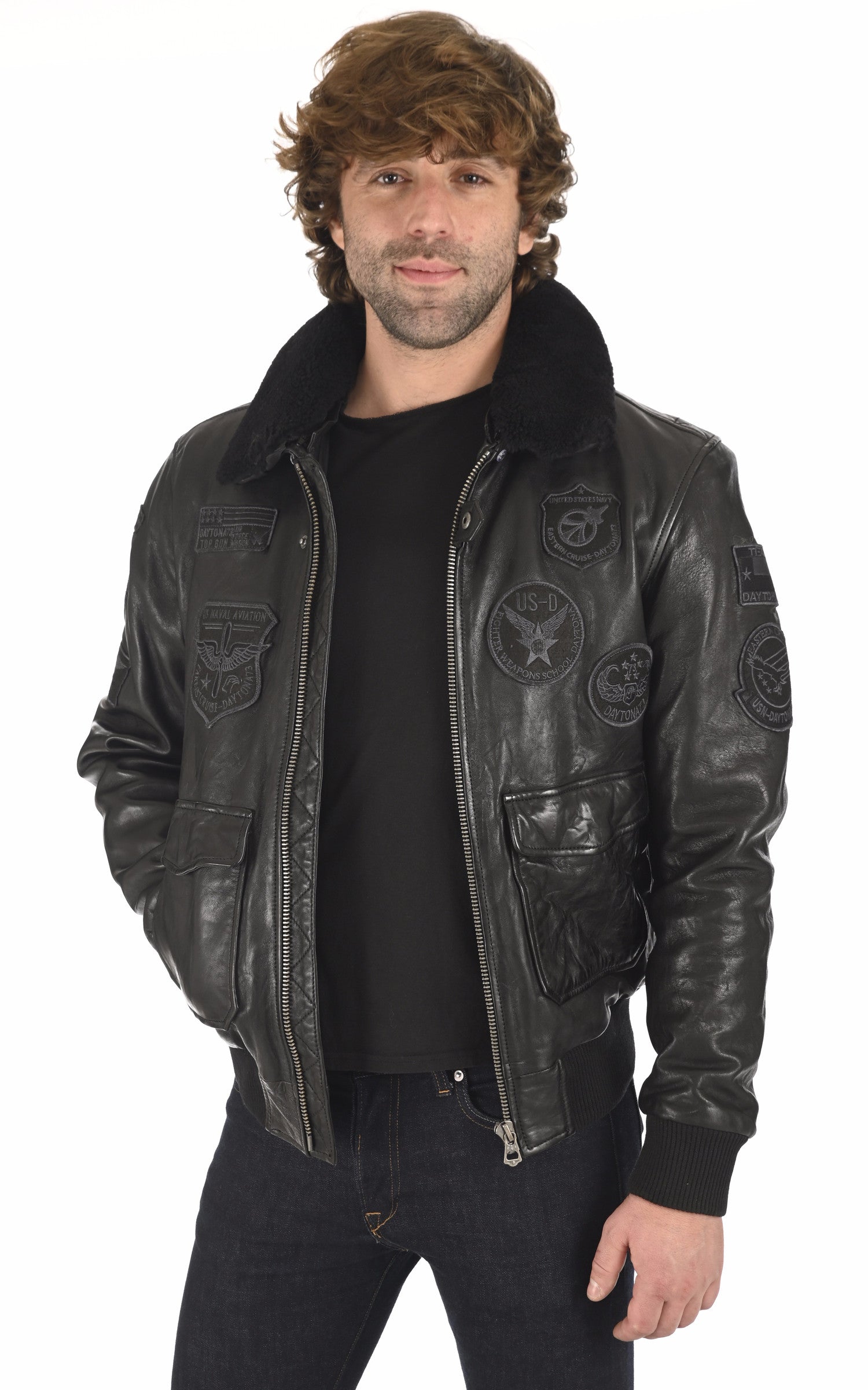 Blouson aviateur mythic noir Daytona 73 La Canadienne