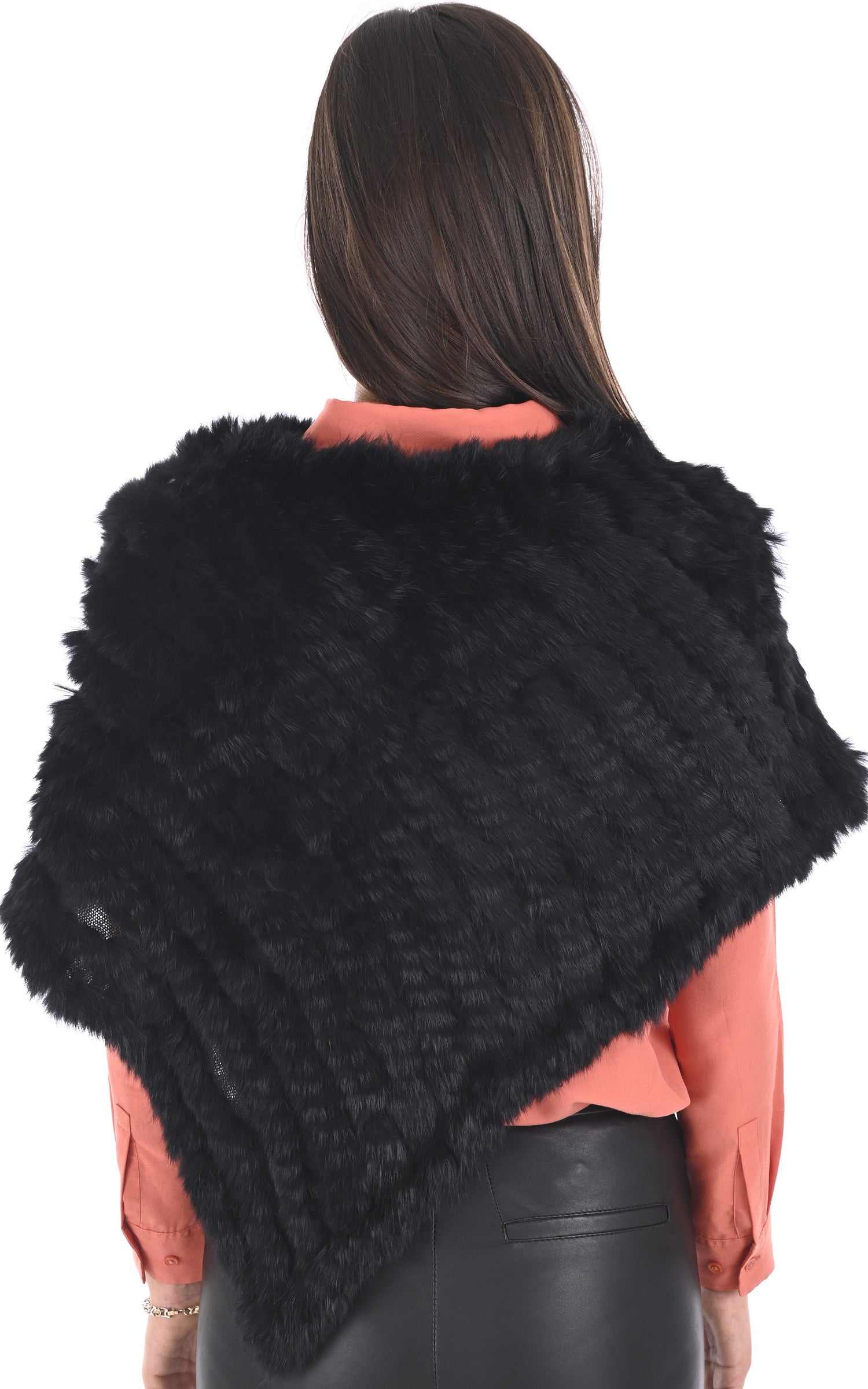 A "PONCHO" Noir La Canadienne Poncho Femme back photo