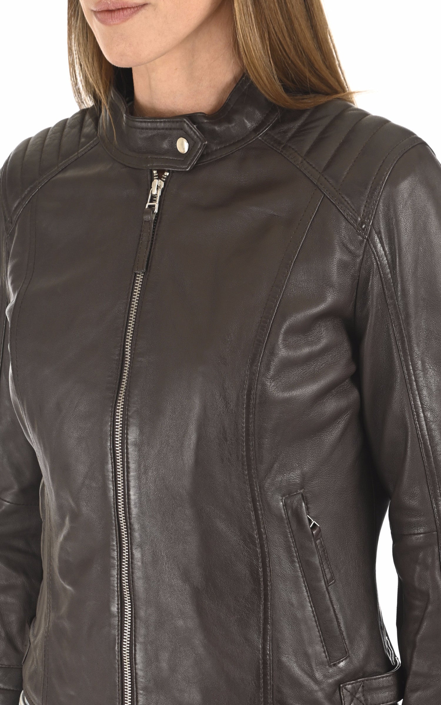 A "LOUISE" Marron Serge Pariente Blouson Femme details photo