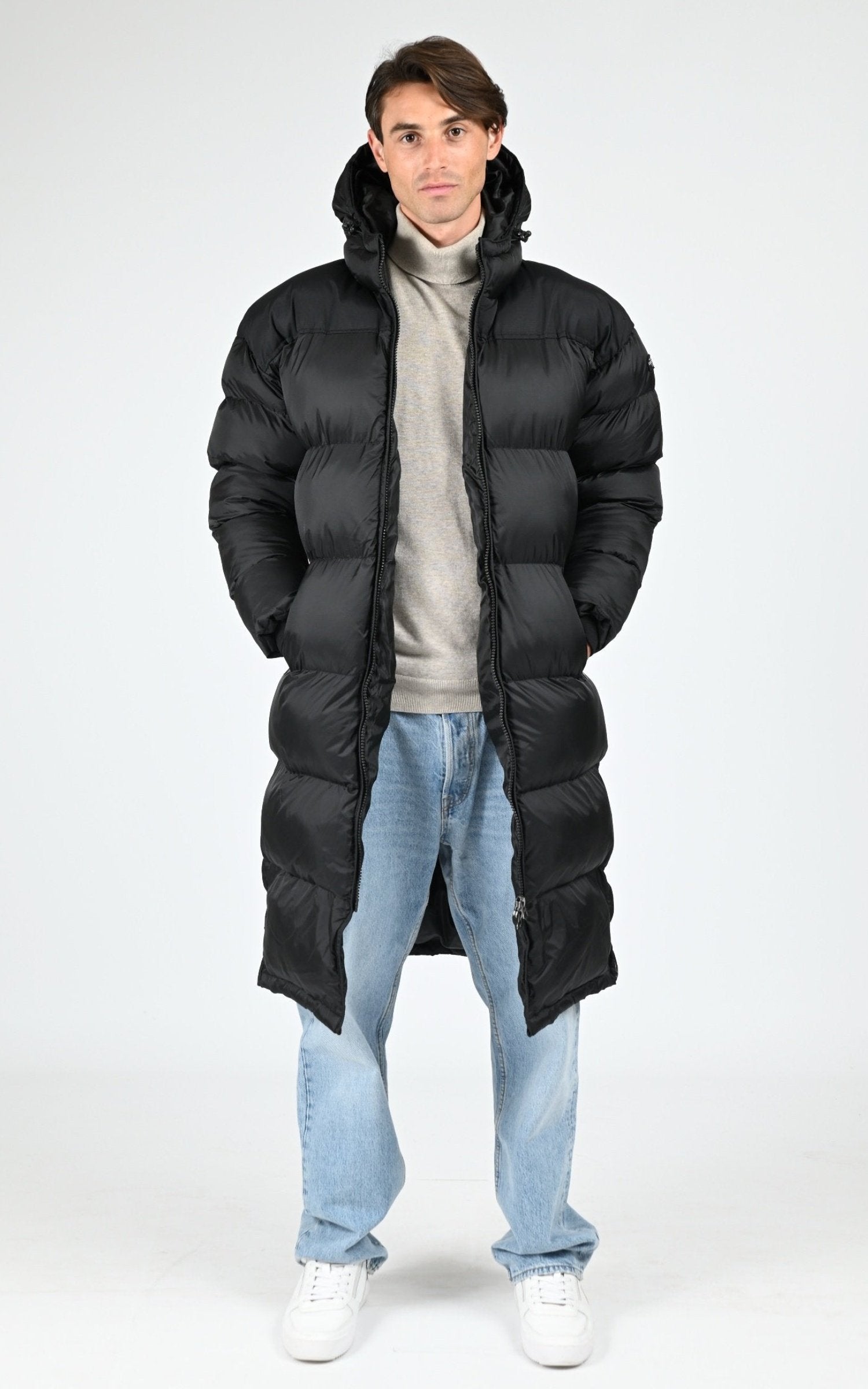 7/8 doudoune Textile Homme Schott, modèle 2190max de couleur black/black