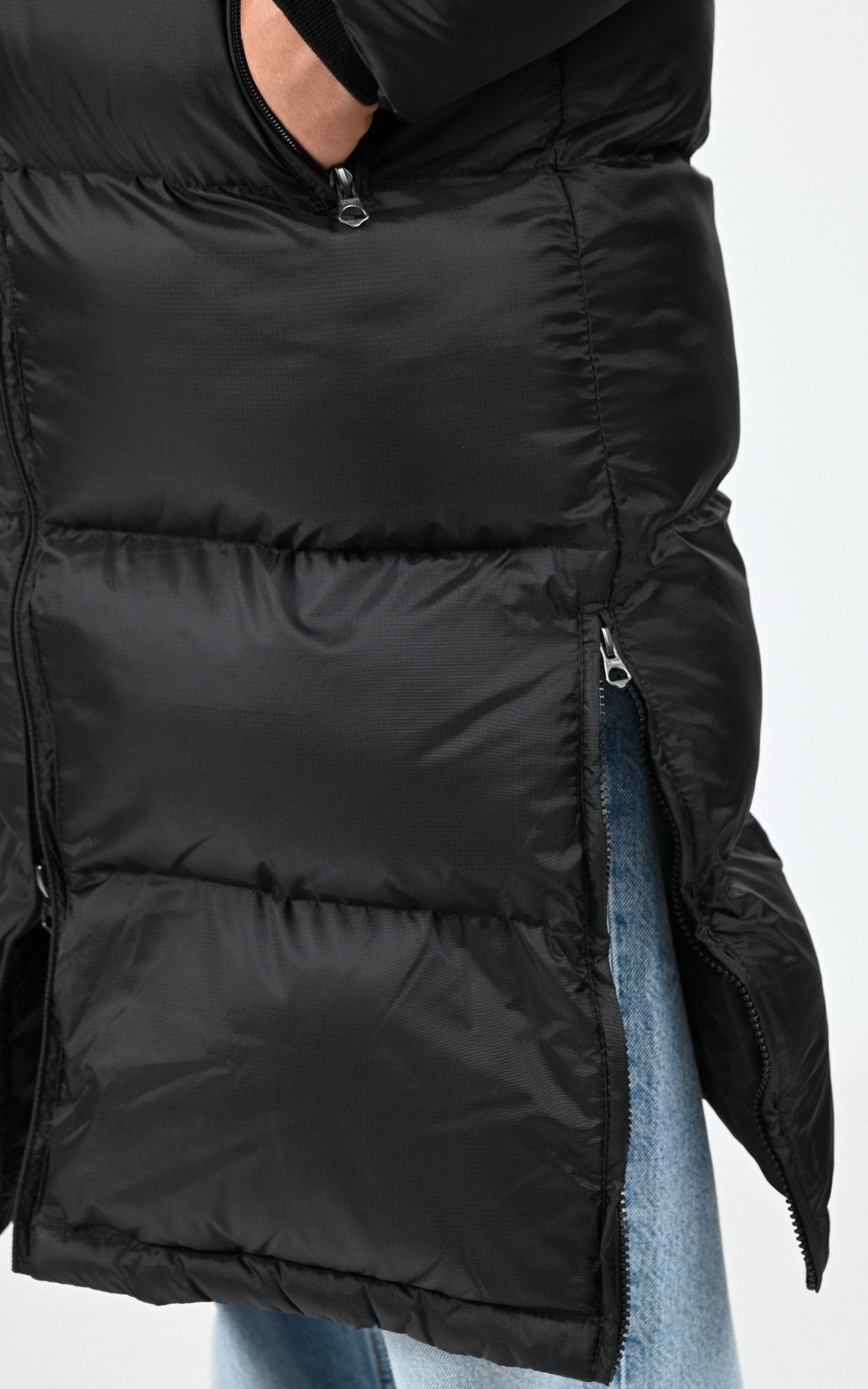 7/8 doudoune Textile Homme Schott, modèle 2190max de couleur black/black