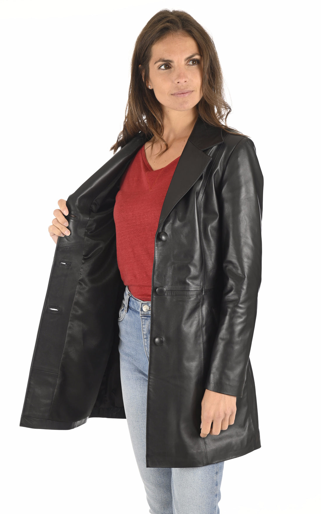 A "ADRIANA" Noir La Canadienne Veste Femme opened photo