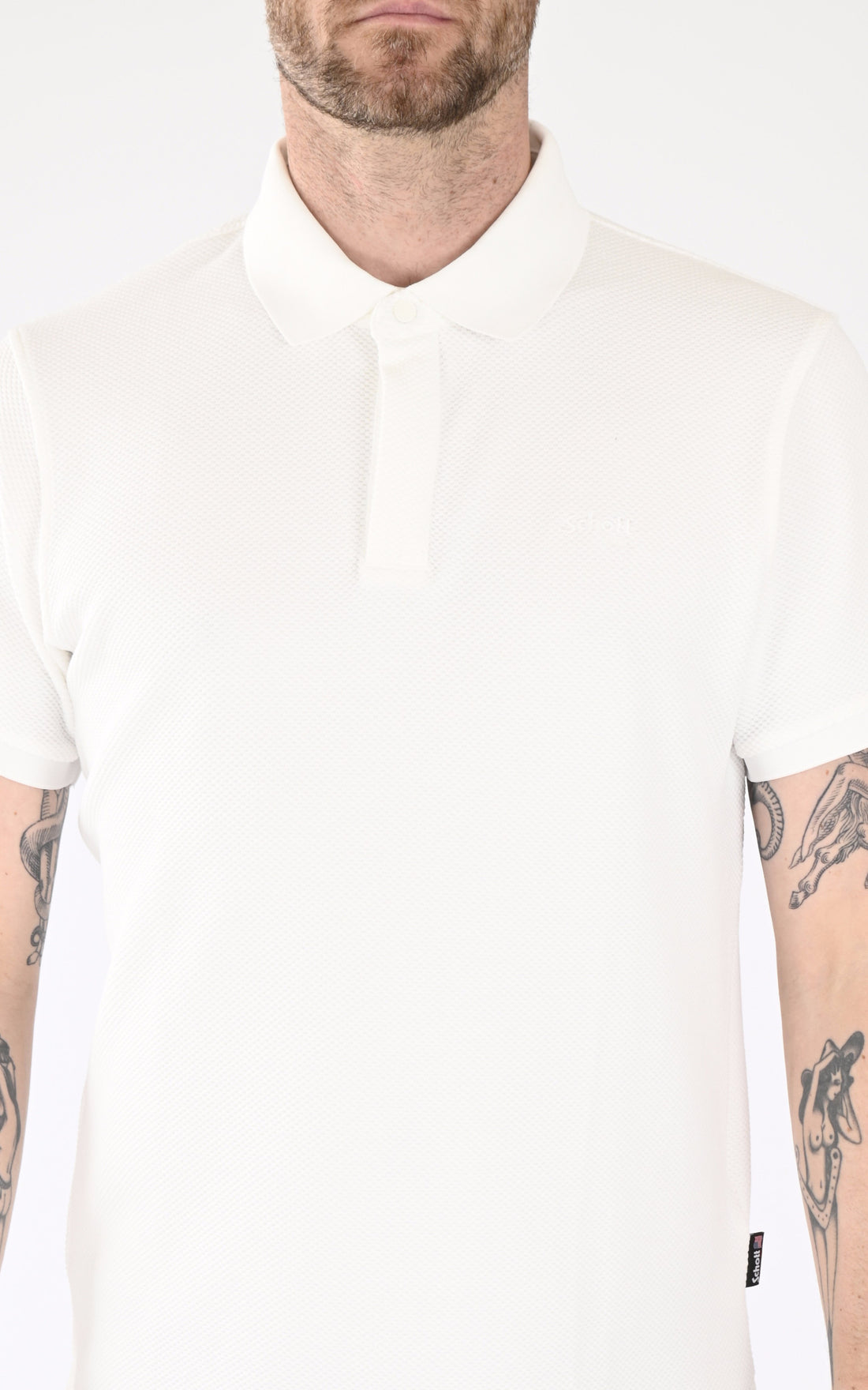 A "PS OLLIN" Blanc Schott Polo Homme opened photo