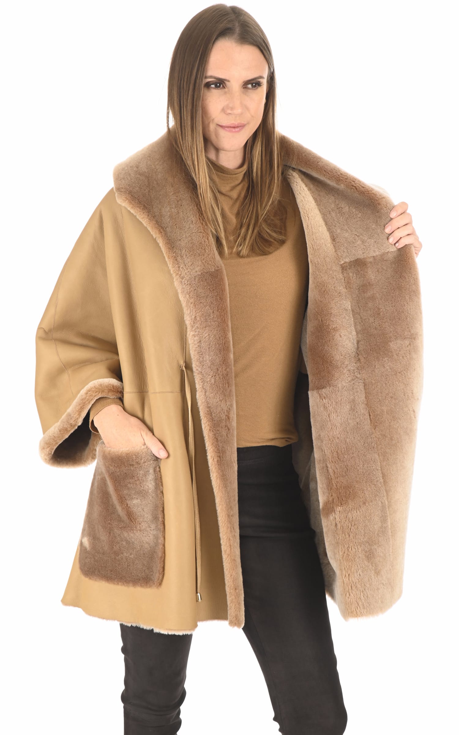 Cape Df Femme Manzoni 24, modèle 22m1106 de couleur beige / taupe