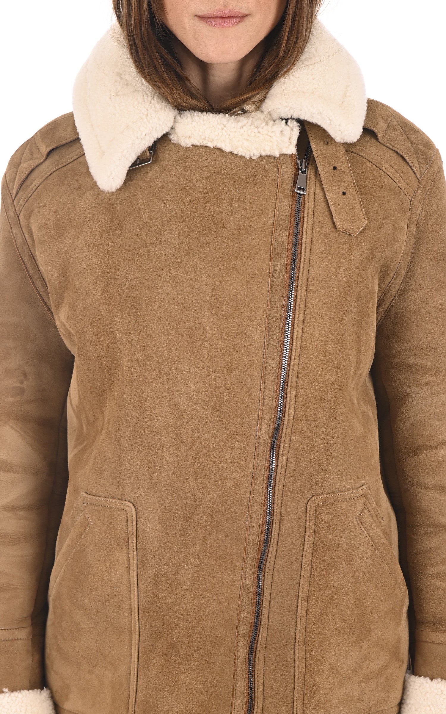 A "ARLANE FF" Camel La Canadienne Veste Femme details photo