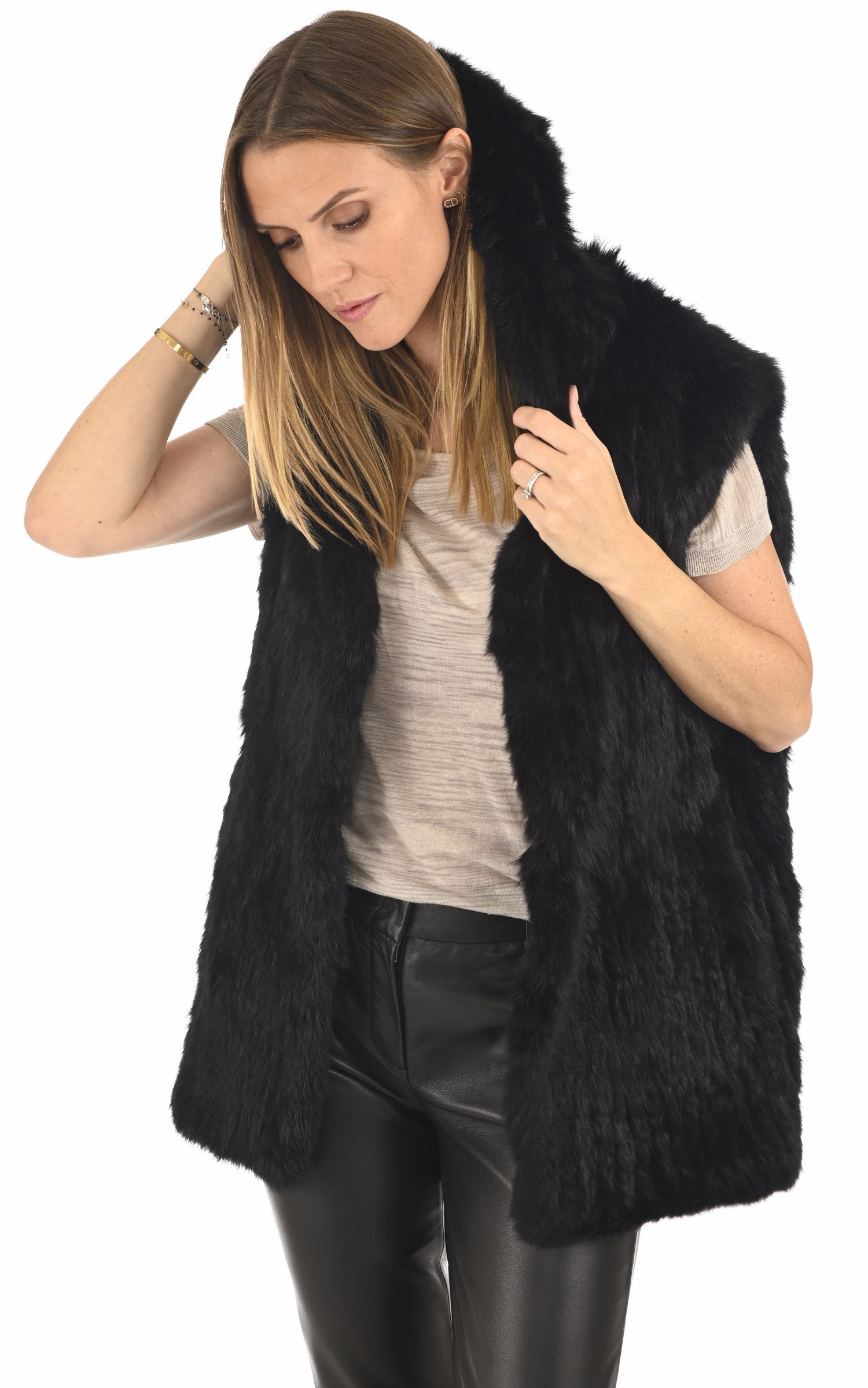 A "2120V-RB/70" Noir La Canadienne Gilet Femme closed photo 2