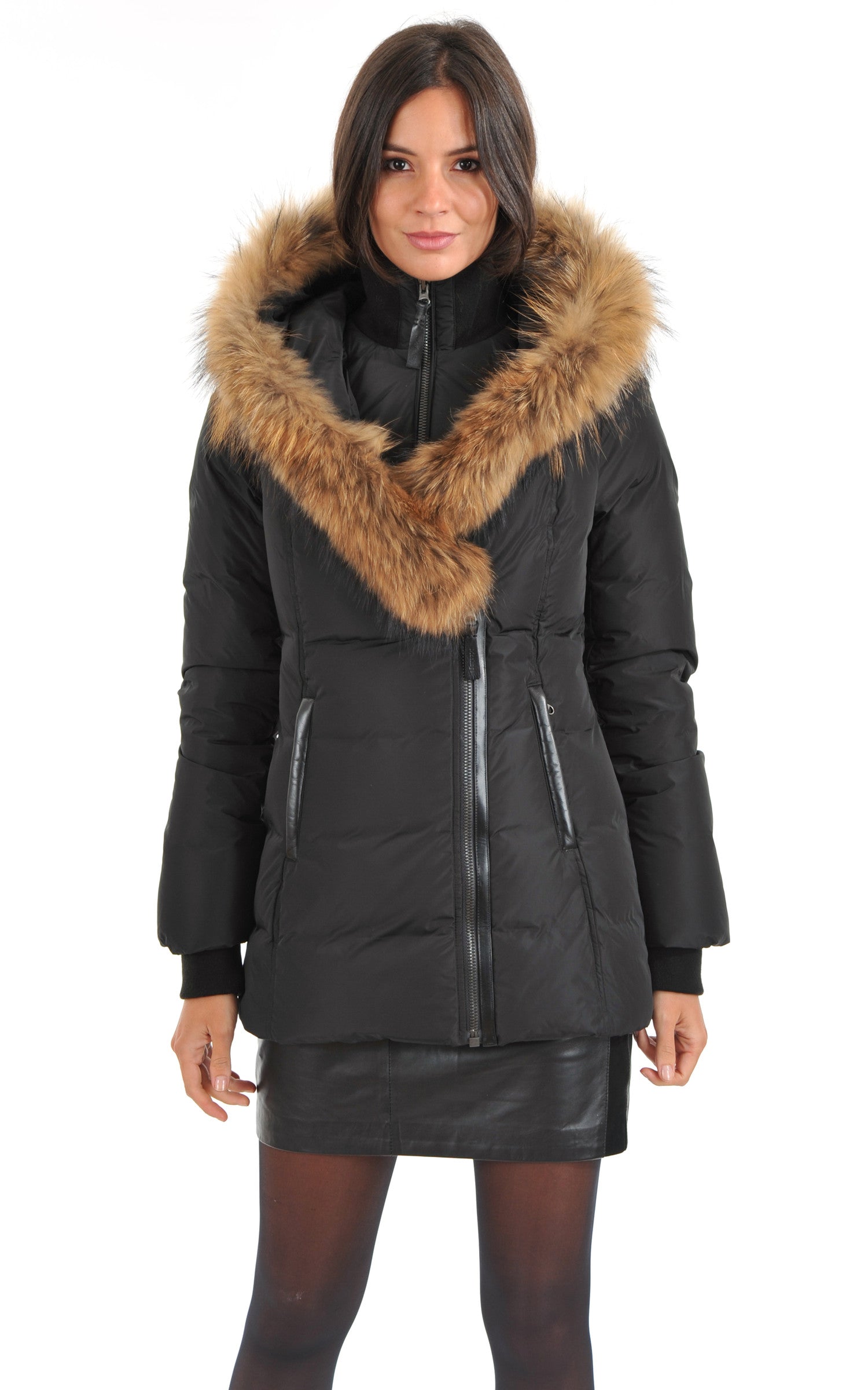 A "ADALI-F" Noir Mackage 3/4 Doudoune Femme closed photo