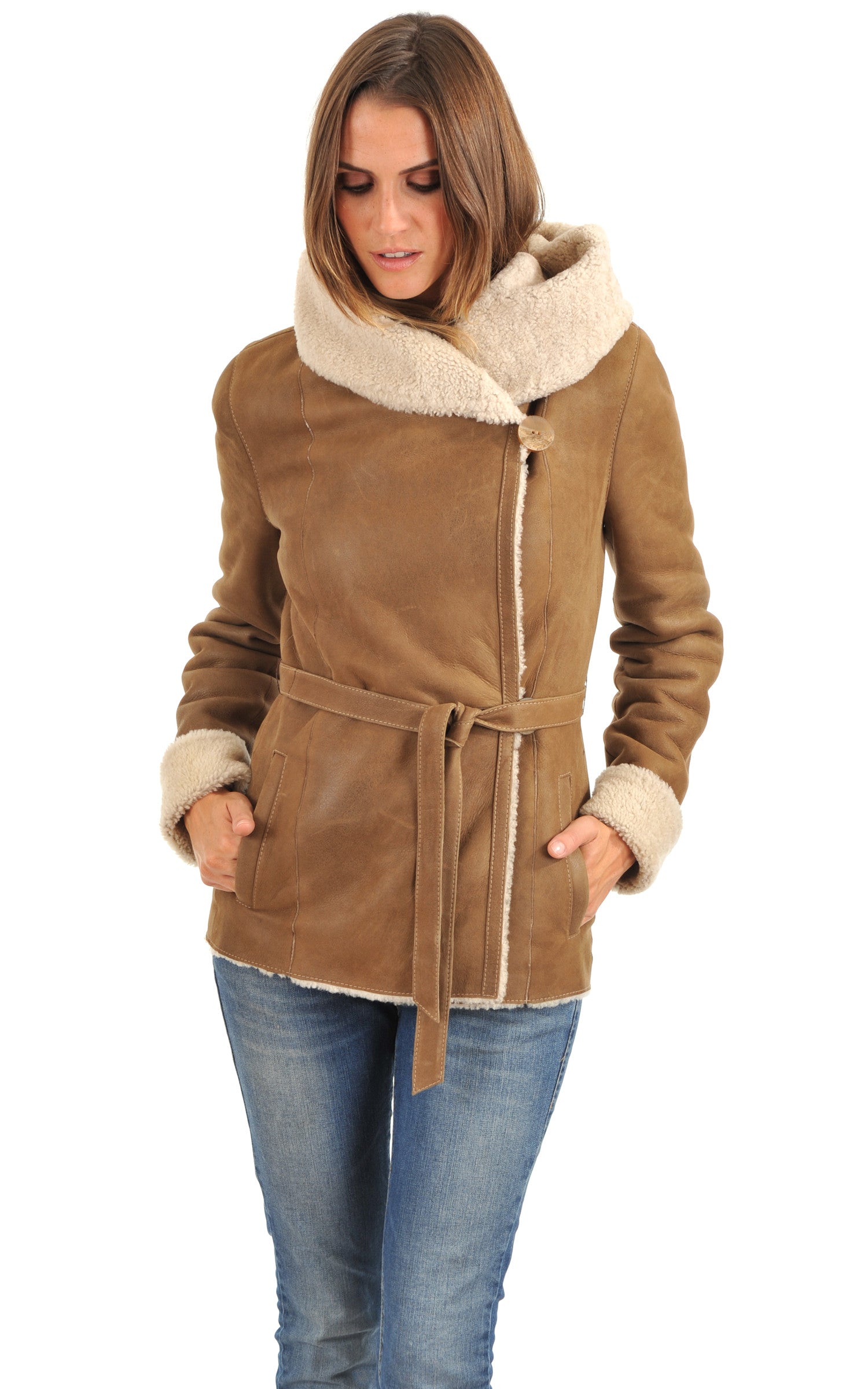 A "CH1T7002 ESP" Miel La Canadienne Veste Femme closed photo
