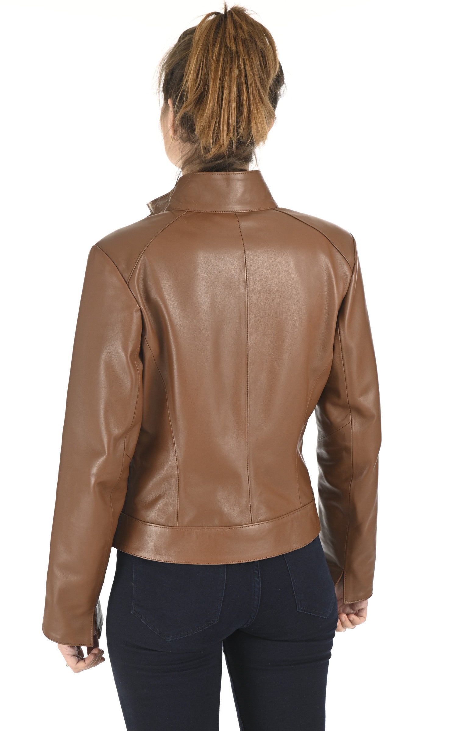 A "NINIS FF" Camel La Canadienne Blouson Femme back photo