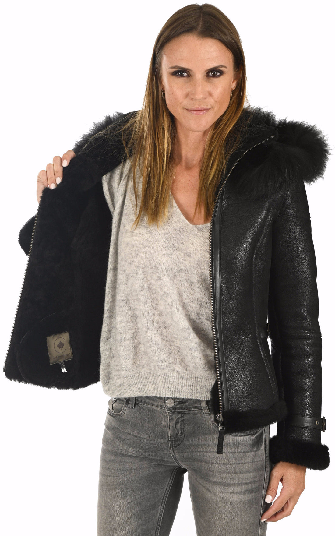 A "SACHA" Noir La Canadienne Bombardier Femme opened photo