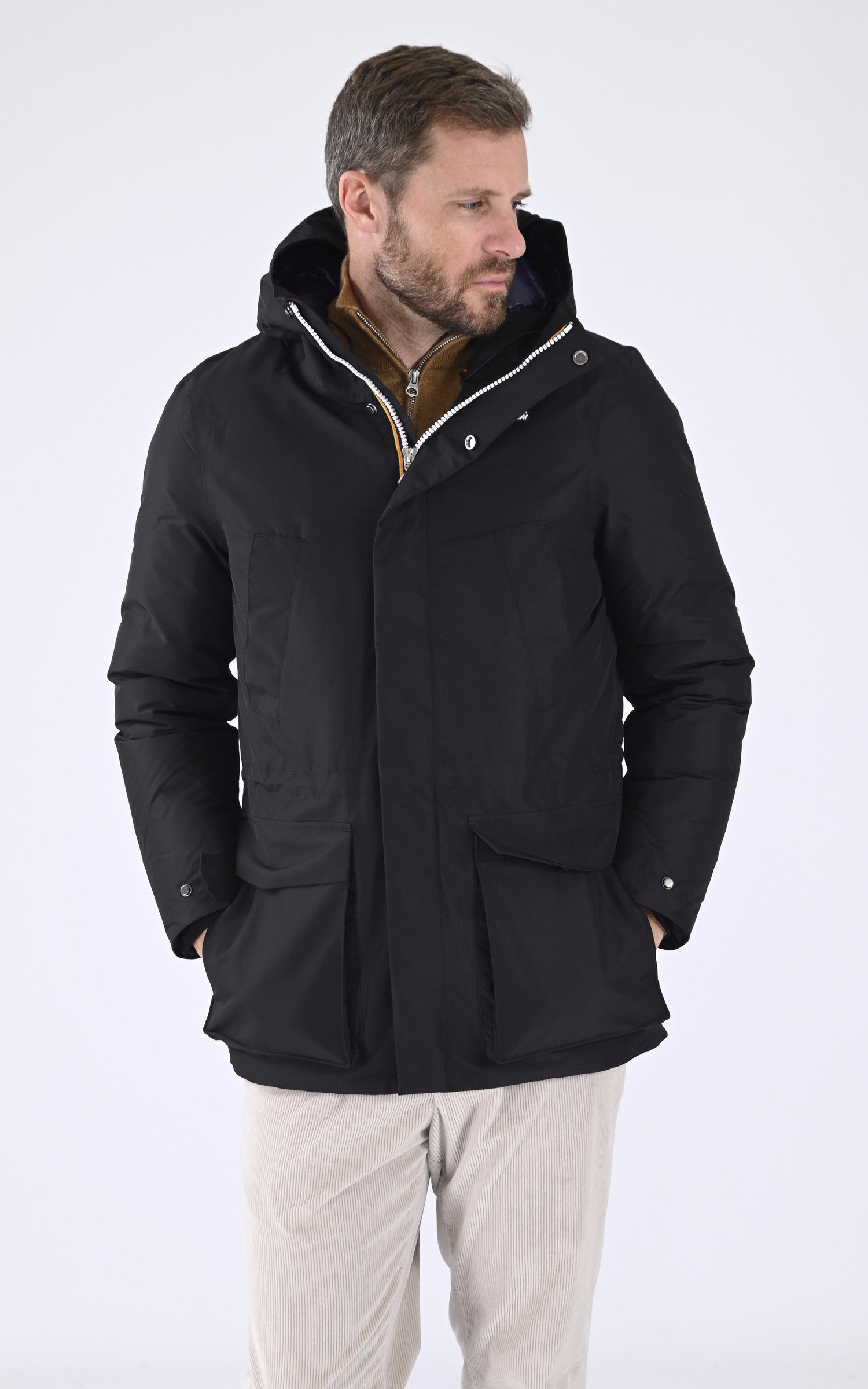 A "JOSHUA THERMO K8117MW" Bleu Marine K-Way Ves Doudoune Homme closed photo