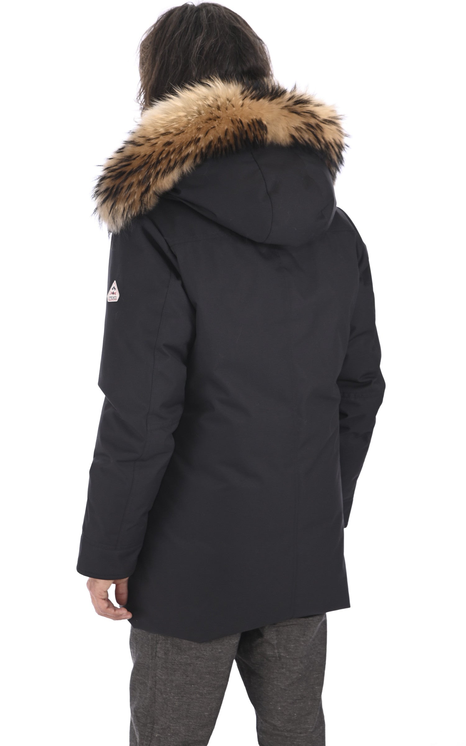 A "ANNECY FUR" Noir Pyrenex 3/4 Doudoune Homme back photo