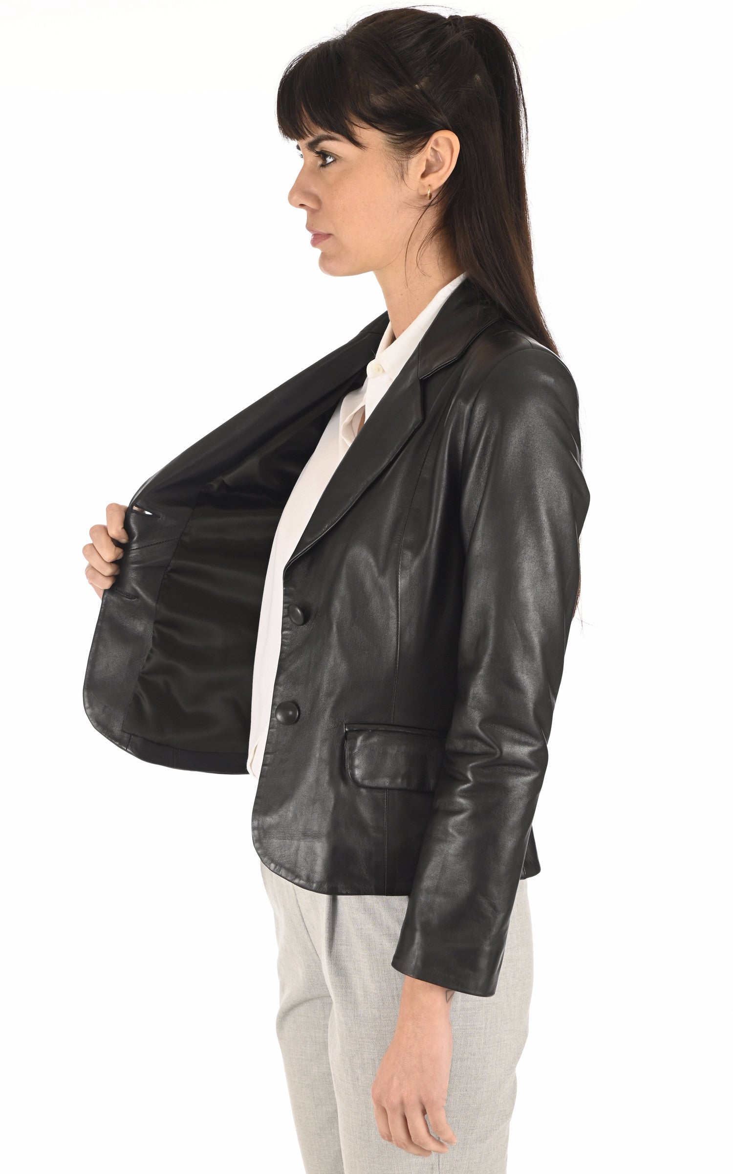 A "AGNES" Noir La Canadienne Blazer Femme interior photo