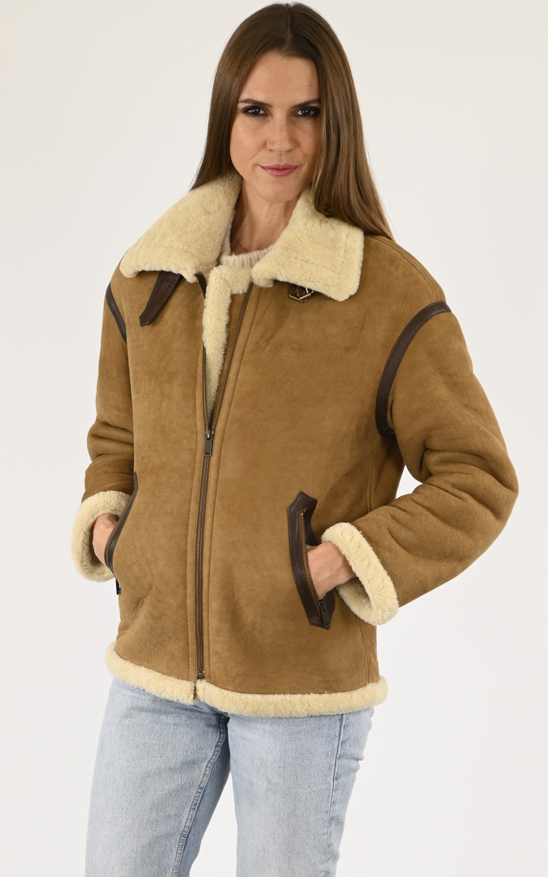 A "ELISA" Camel La Canadienne Veste Femme opened photo