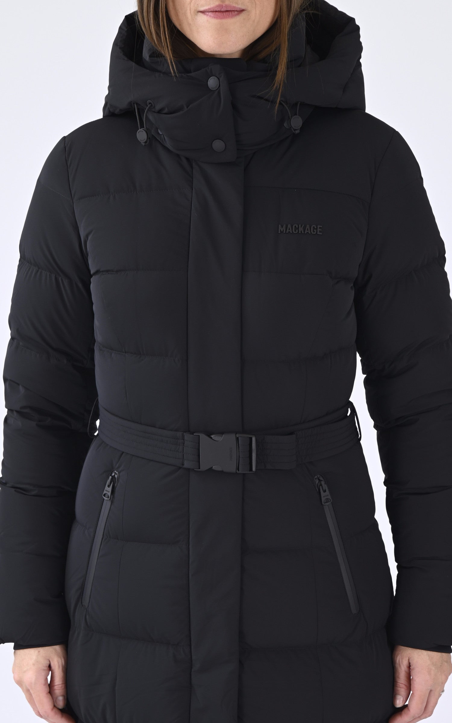 A "CALINA-CITY" Noir Mackage 7/8 Doudoune Femme details photo