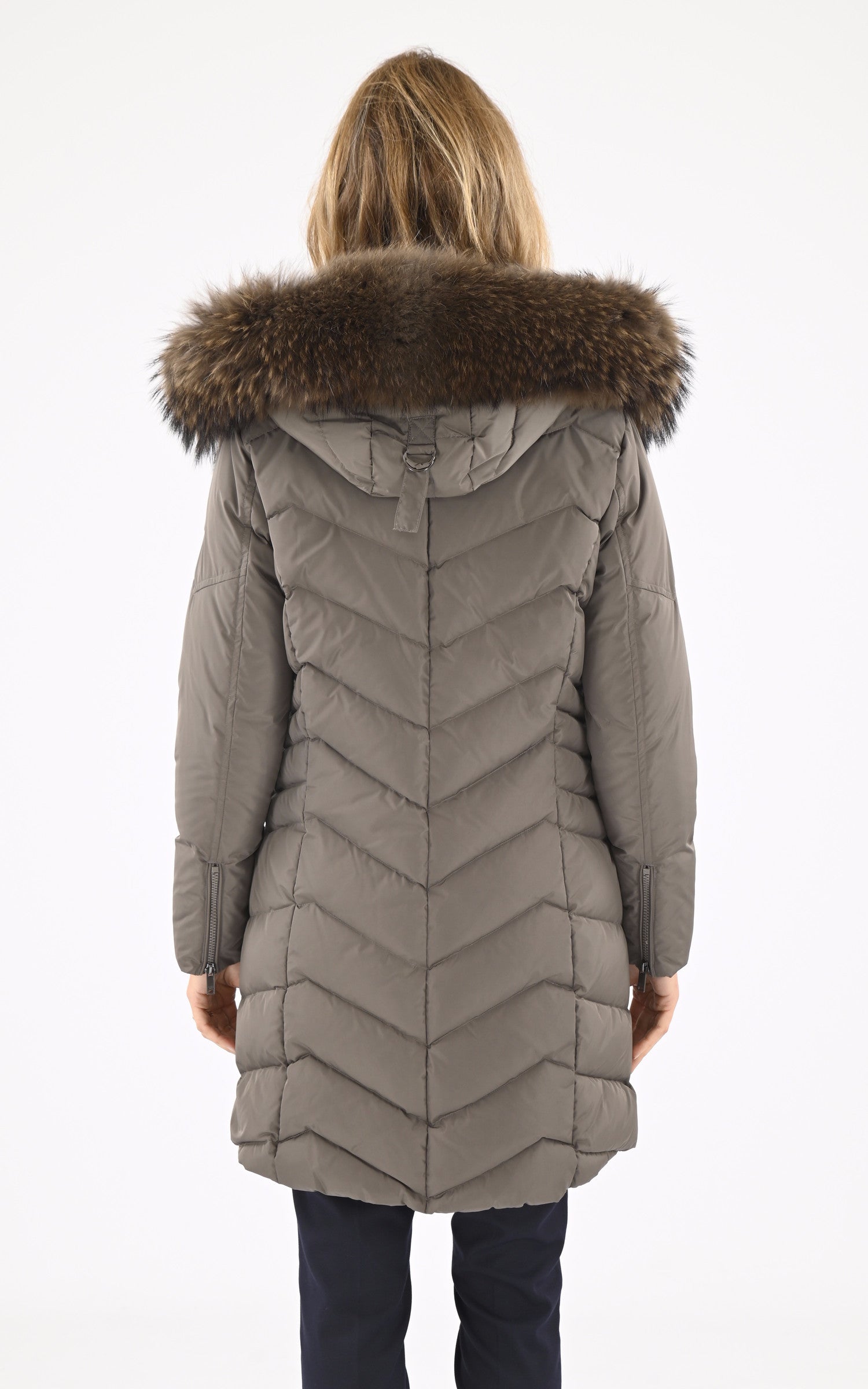 A "JEMMA 11568" Taupe Saki 3/4 Doudoune Femme back photo