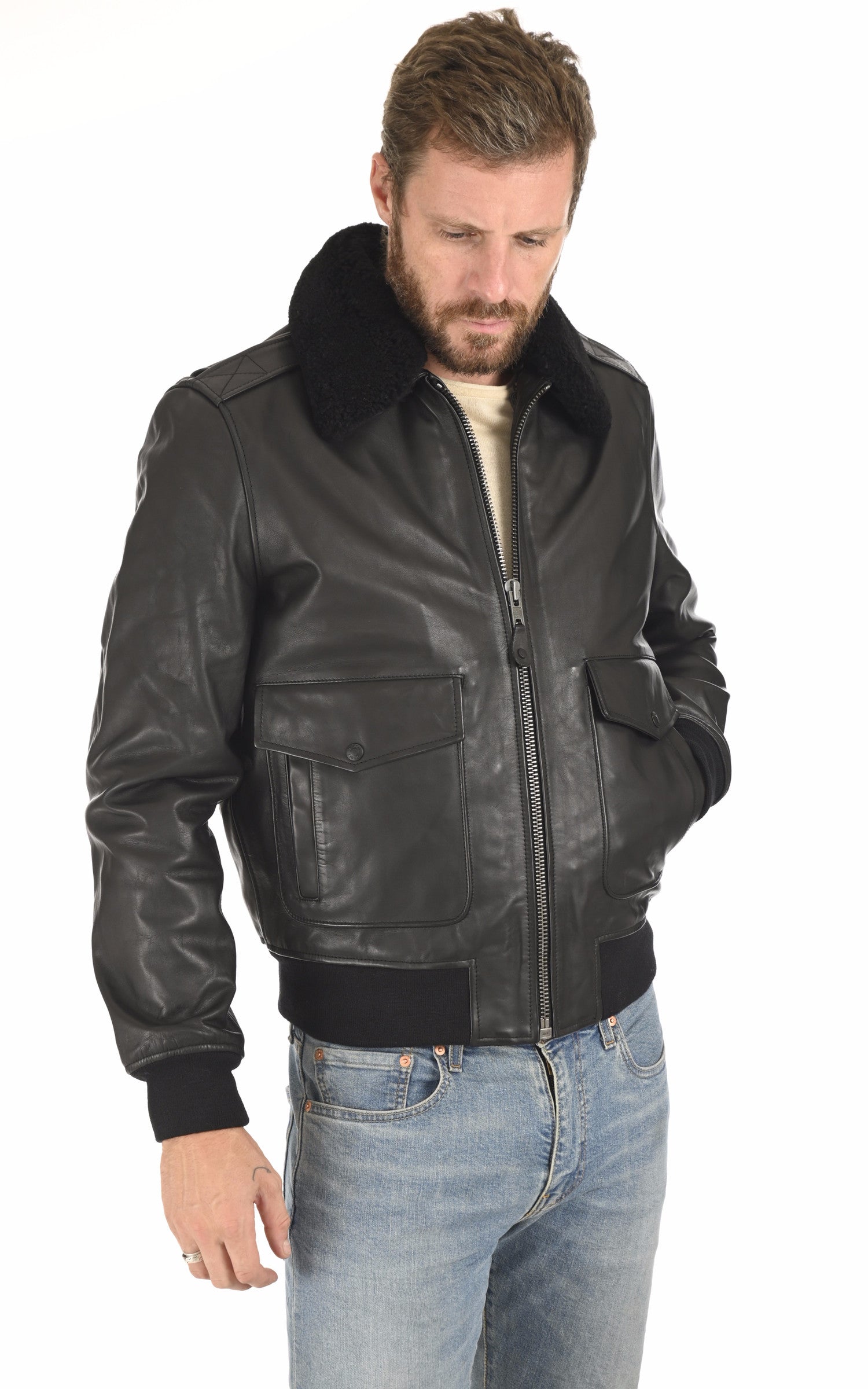 A "LC FLY W22" Noir Schott Pilote Homme closed photo