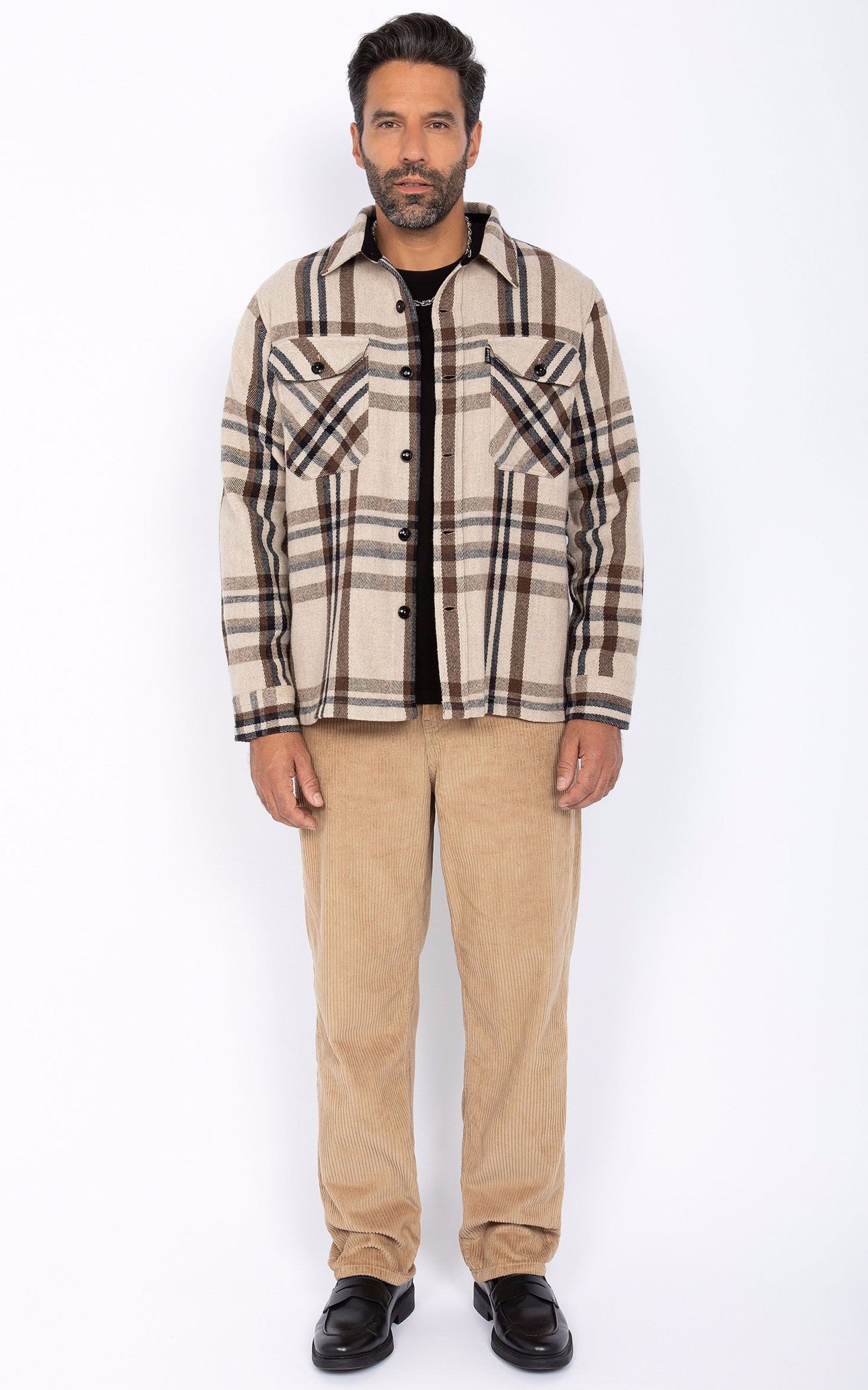 A "SH CARL 4" Beige Schott Chemise Homme closed photo