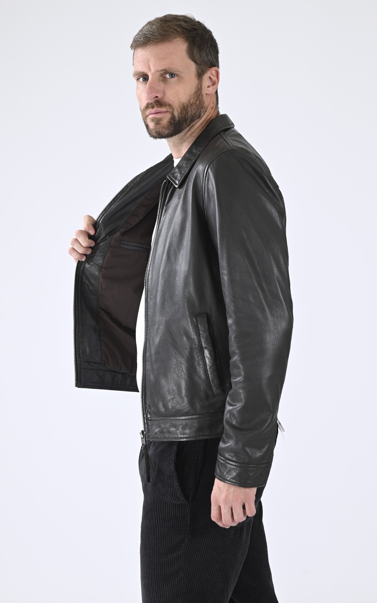 A "TYSON" Marron Serge Pariente Blouson Homme interior photo 3