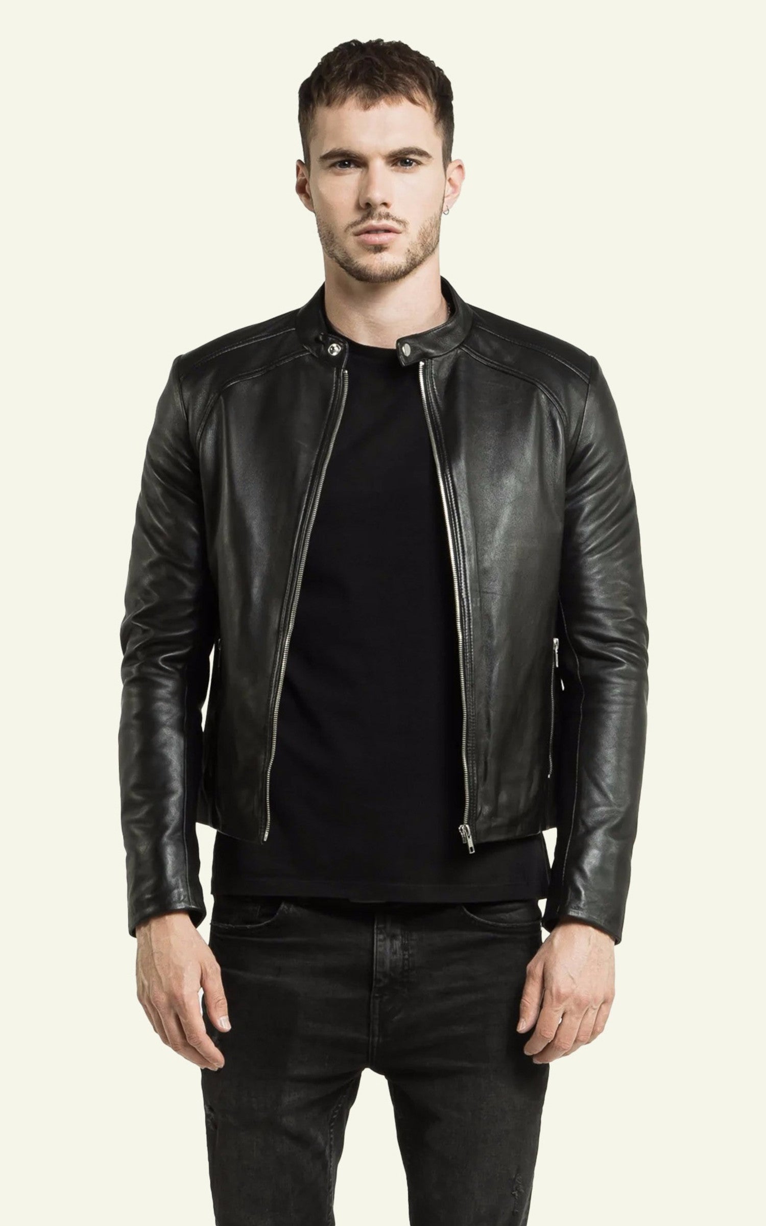A "LENI AGN" Noir Serge Pariente Blouson Homme opened photo 1