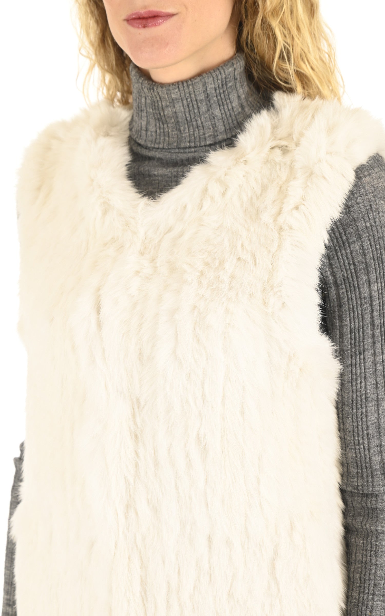 A "GILET 70" Craie La Canadienne Veste Femme details photo 5