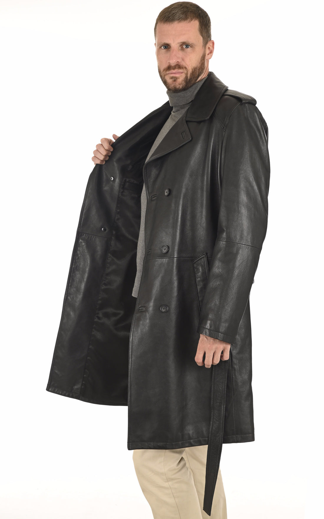 A "GEORGES" Noir La Canadienne Manteau Homme opened photo