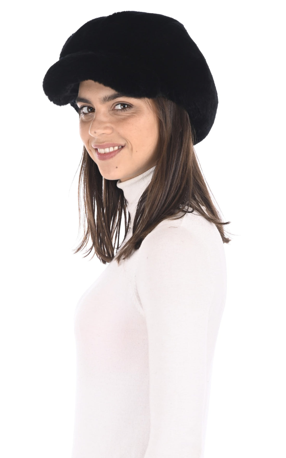 Casquette Fourrure Accessoire Tsanikidis, modèle 3636 de couleur noir