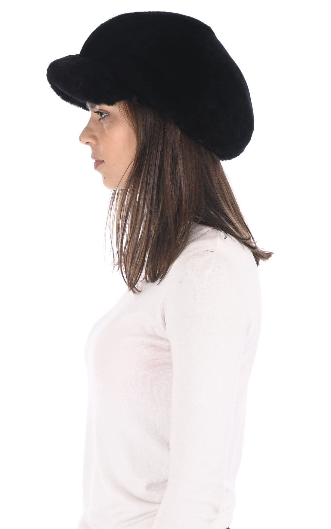 Casquette Fourrure Accessoire Tsanikidis, modèle 3636 de couleur noir