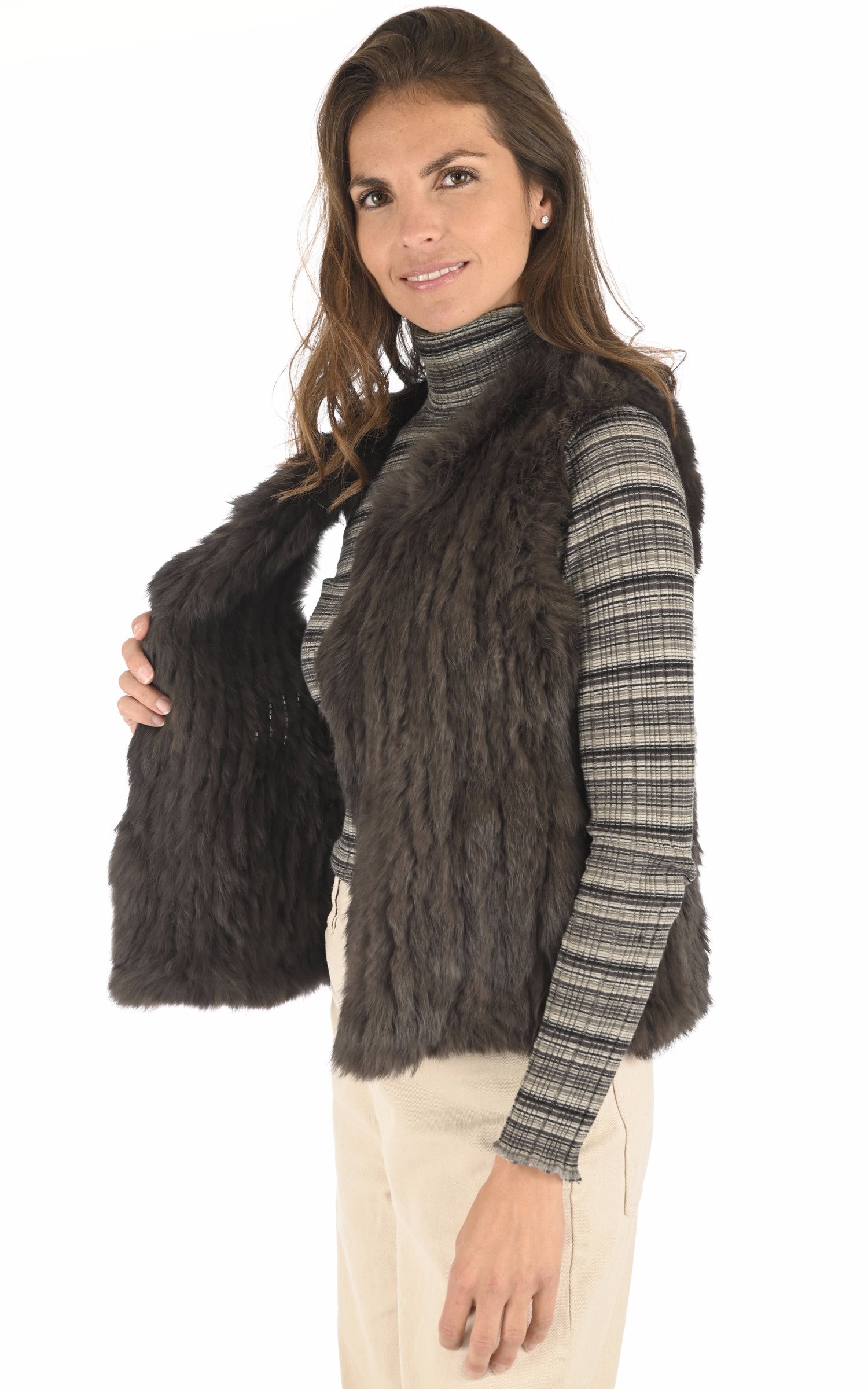 A "GILET 60" Marron La Canadienne Veste Femme interior photo 3