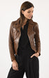 A "JULIETTE" Cognac Rose Garden Blouson Femme opened photo