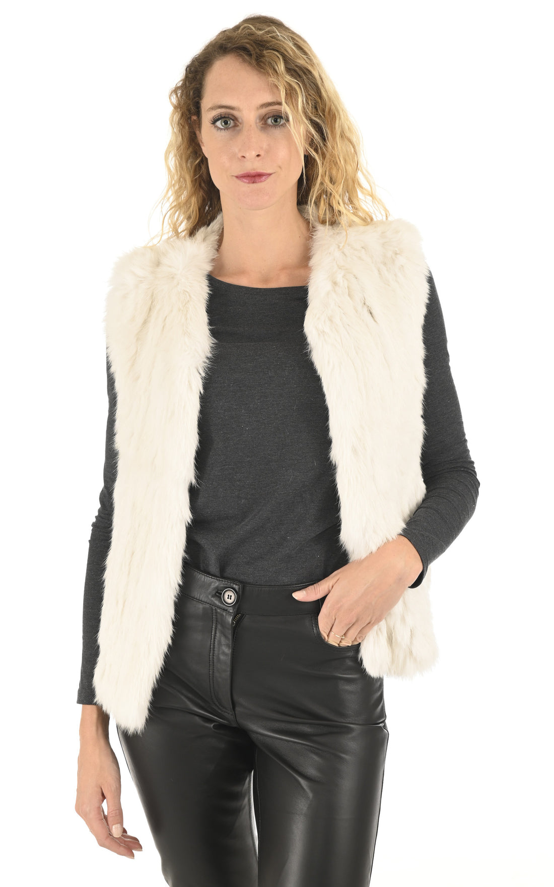 A "GILET 60" Blanc La Canadienne Veste Femme opened photo