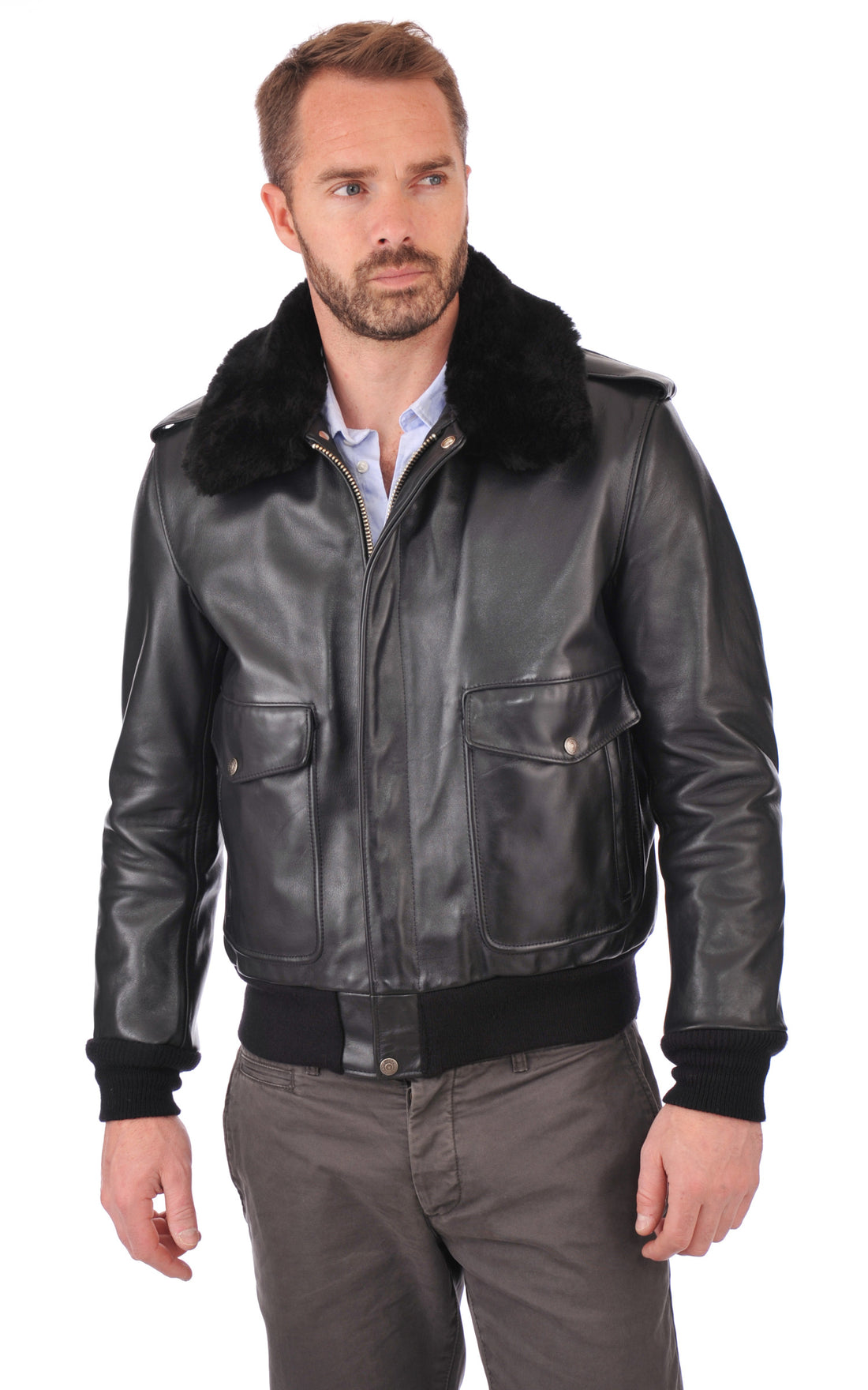 A "184SM" Noir Schott Blouson Homme opened photo