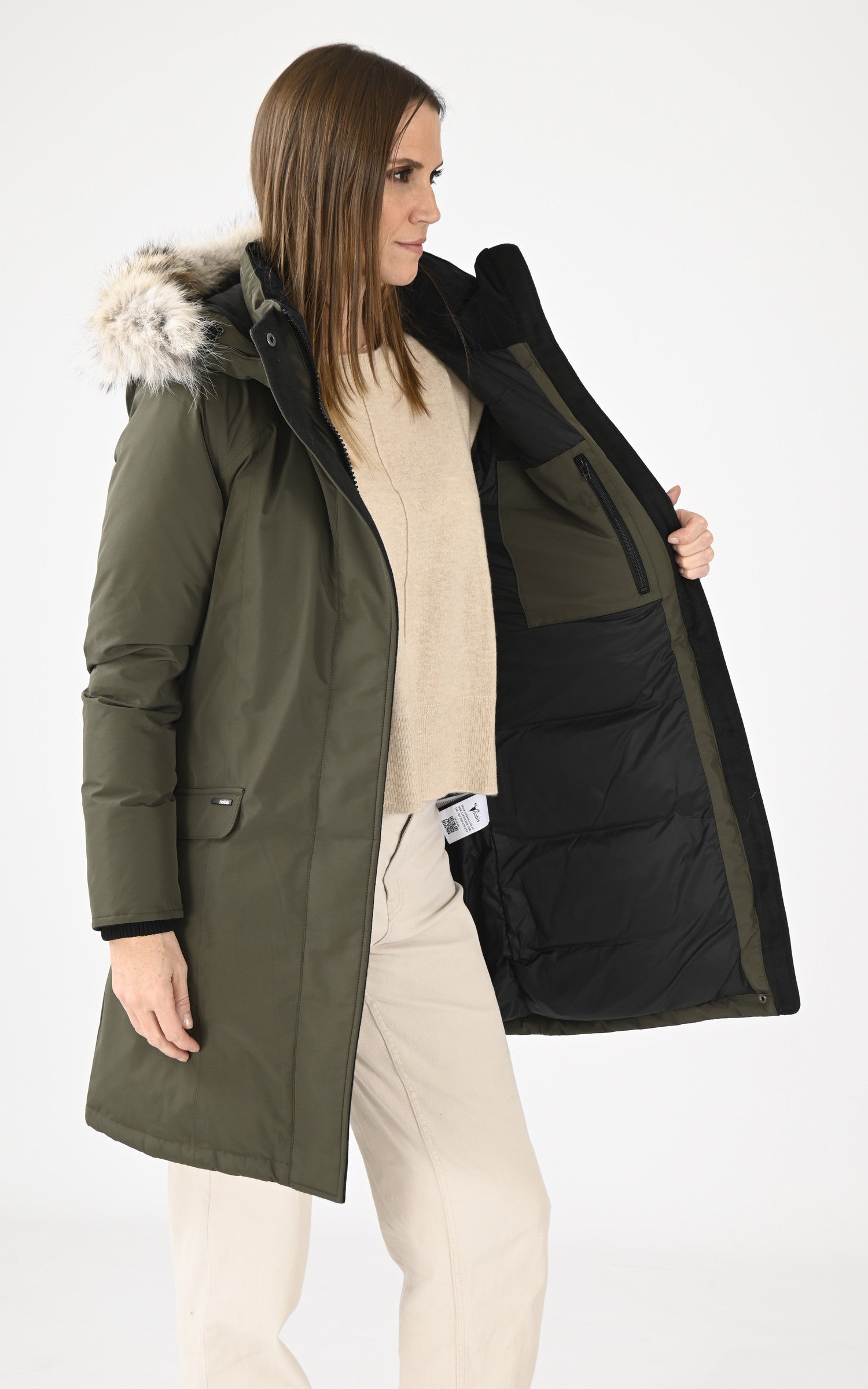 A "REBECCA 3L" Kaki Nobis Ves Doudoune Femme interior photo 3