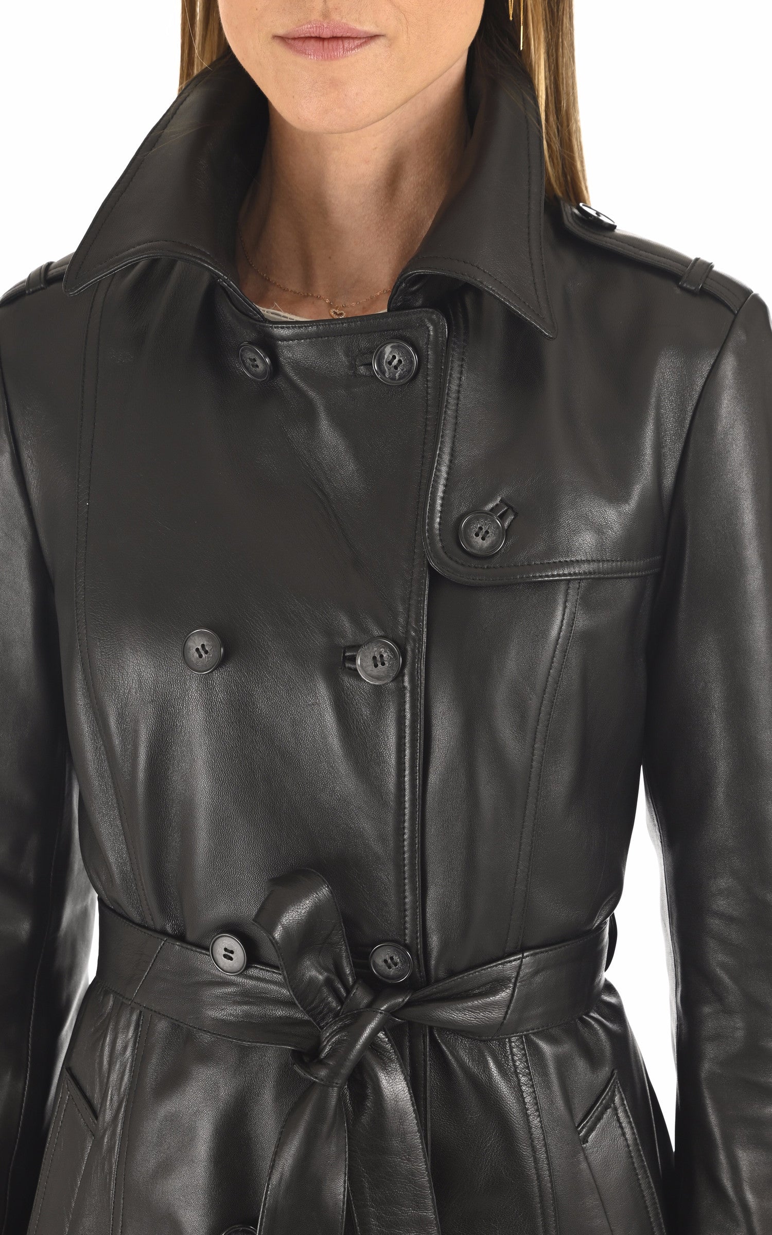 A "GEORGINA" Noir La Canadienne Manteau Femme details photo