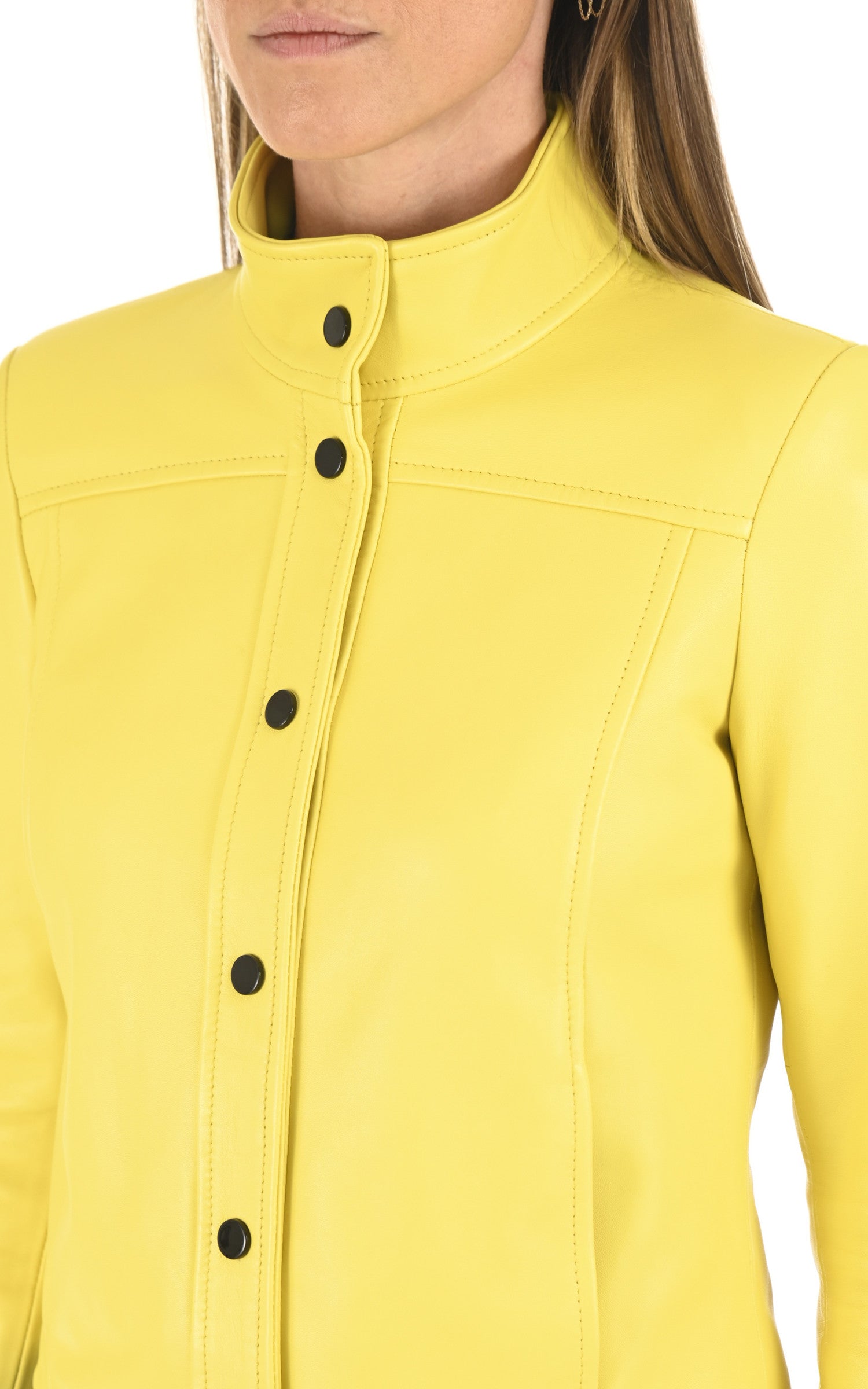A "ADRIENNE FF" Jaune La Canadienne Veste Femme details photo