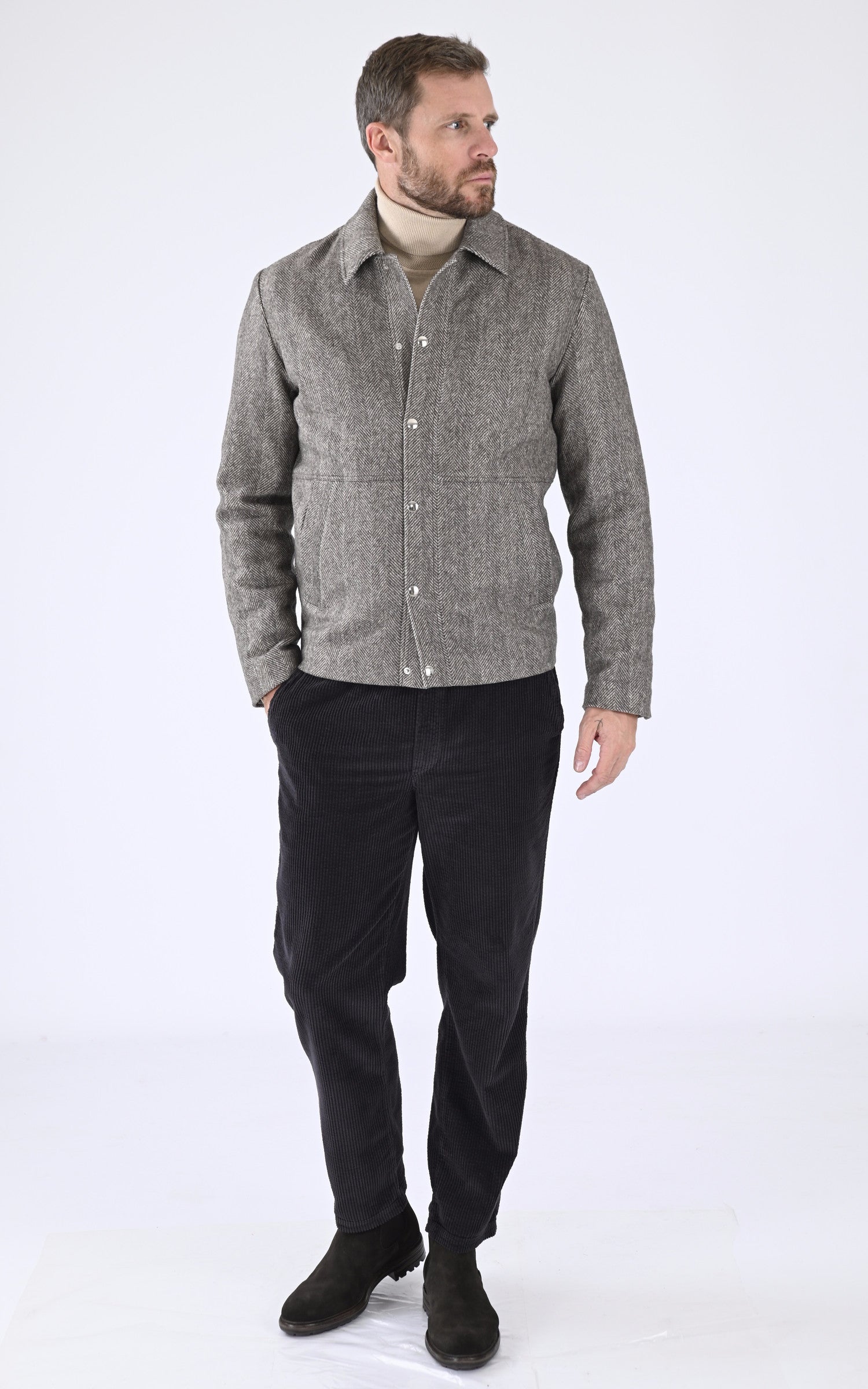 A "PAUL V037TI118" Marron Maison Standards Blouson Homme closed photo