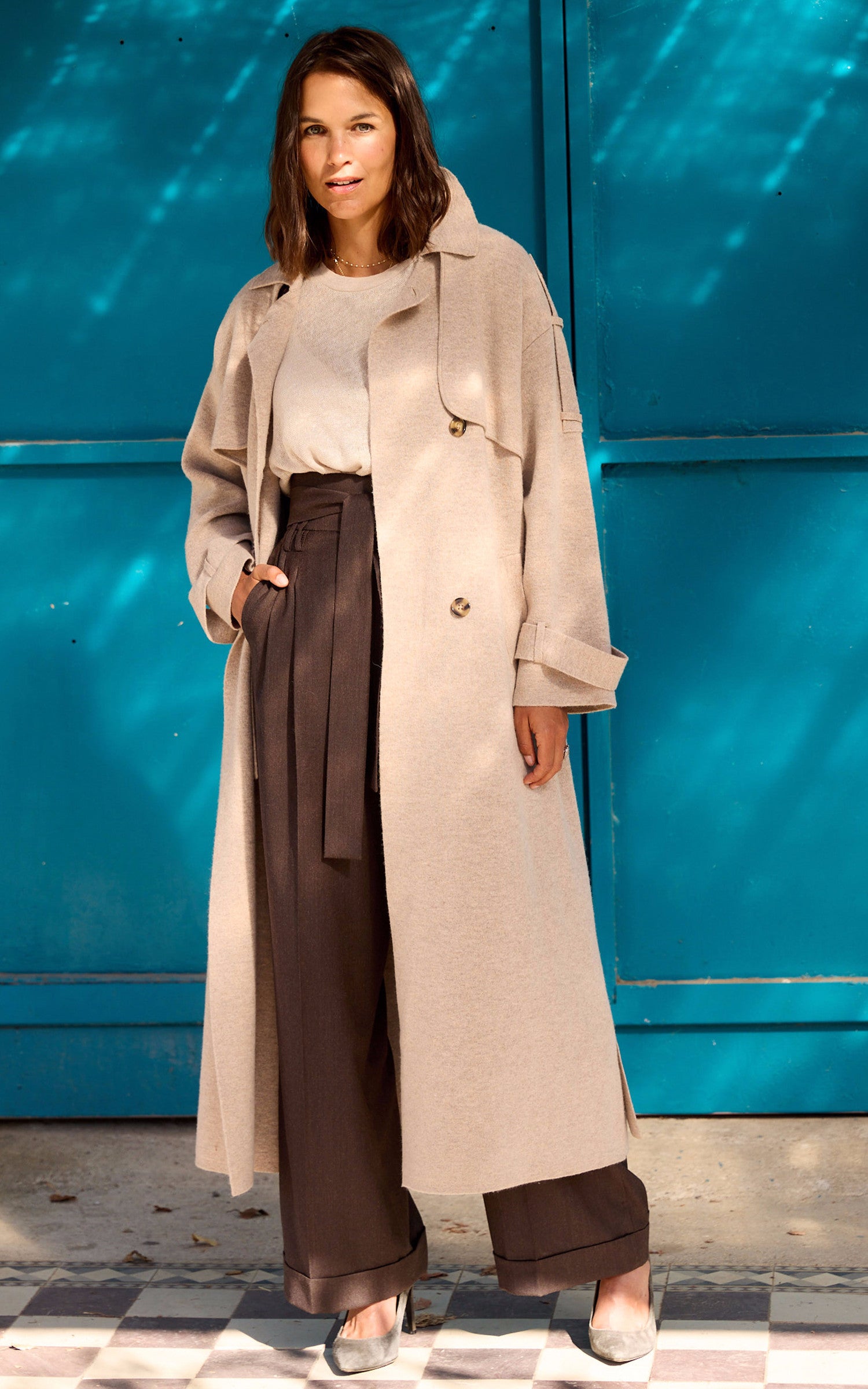 A "PIA" Marron Tara Jarmon Pantalon Femme closed photo