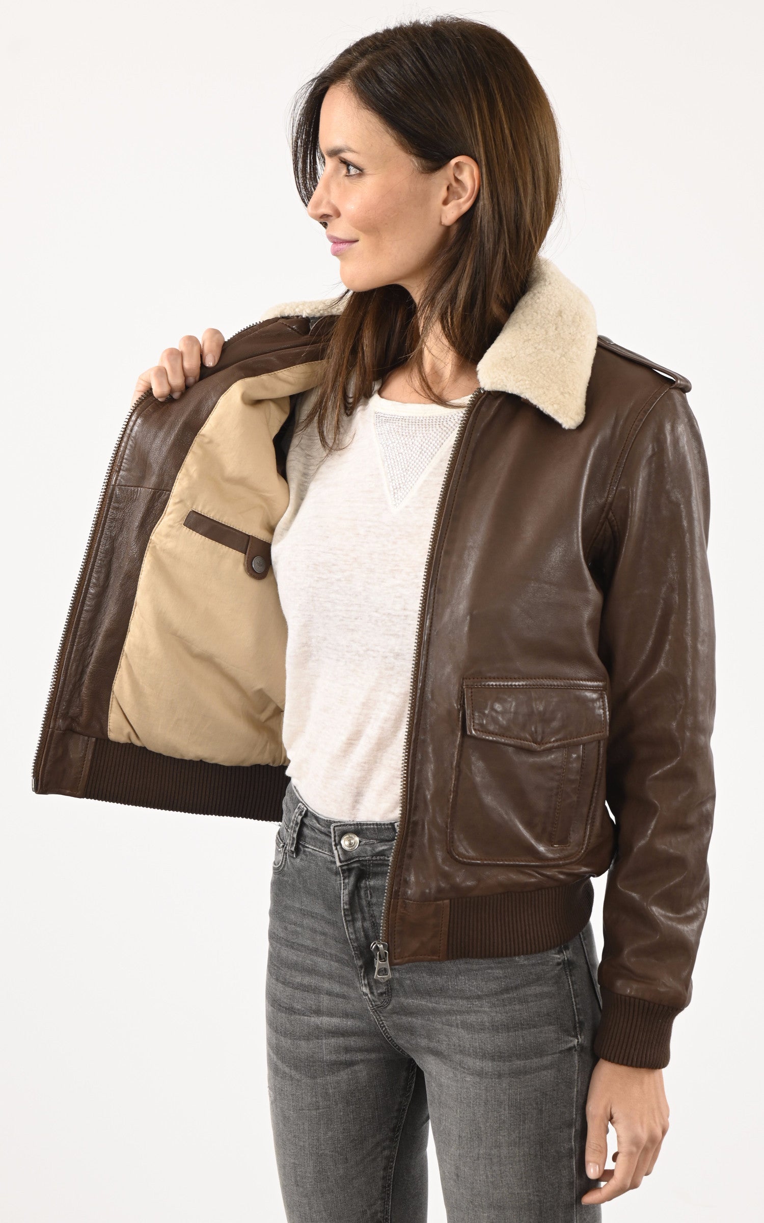 A "MIRAGE FEMME" Cognac La Canadienne Pilote Femme interior photo 2