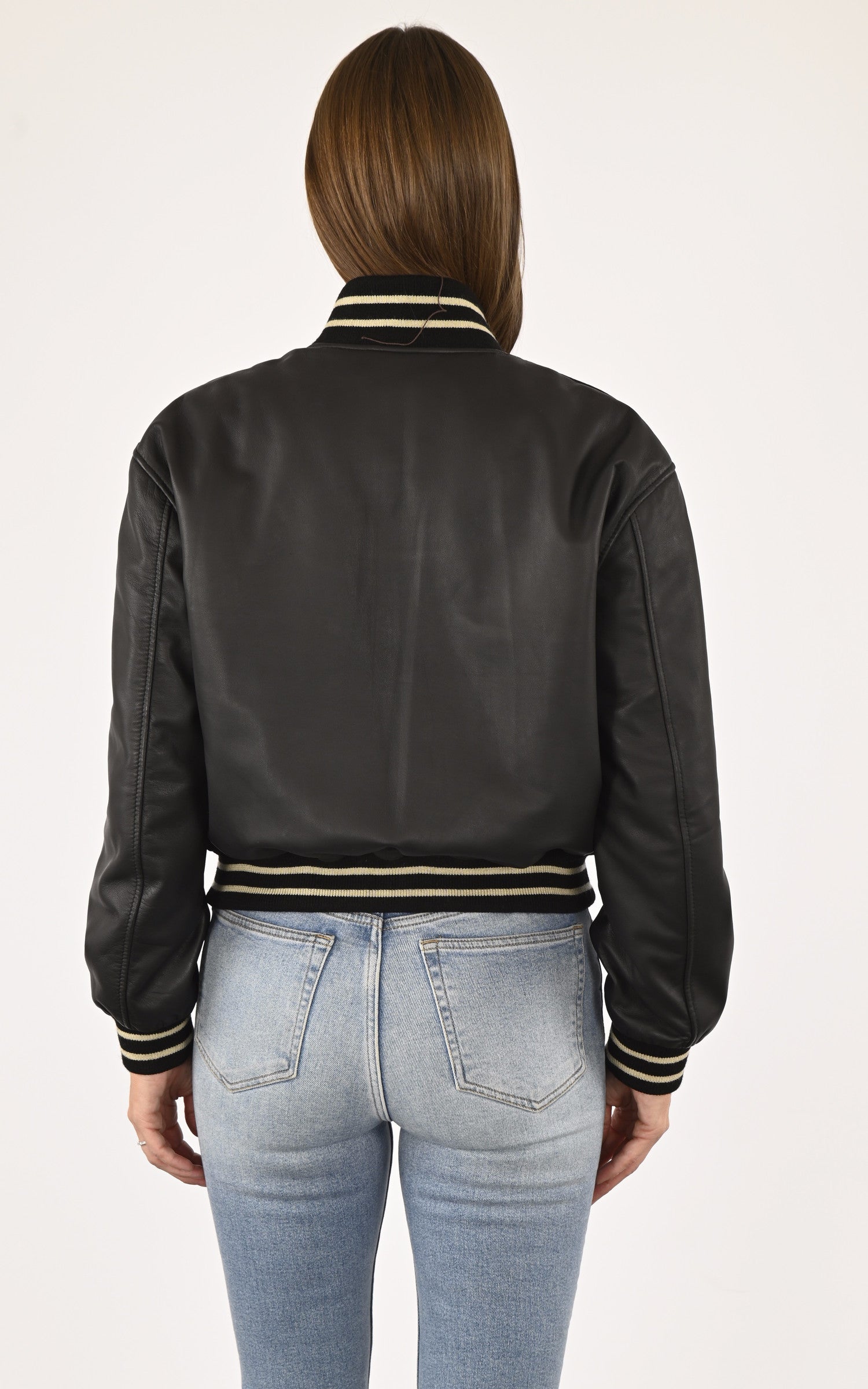A "BROOKLYN ZIP" Noir La Canadienne Blouson Femme back photo 4