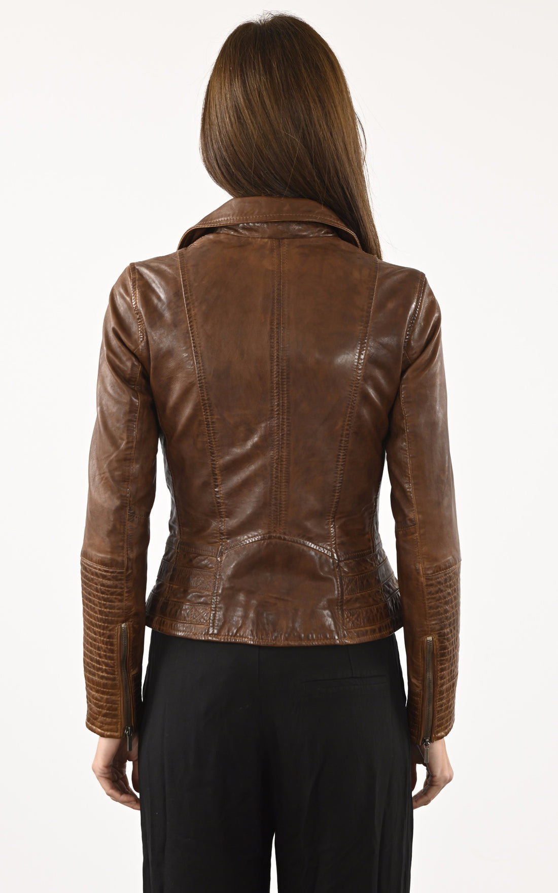 A "JULIETTE" Cognac Rose Garden Blouson Femme opened photo