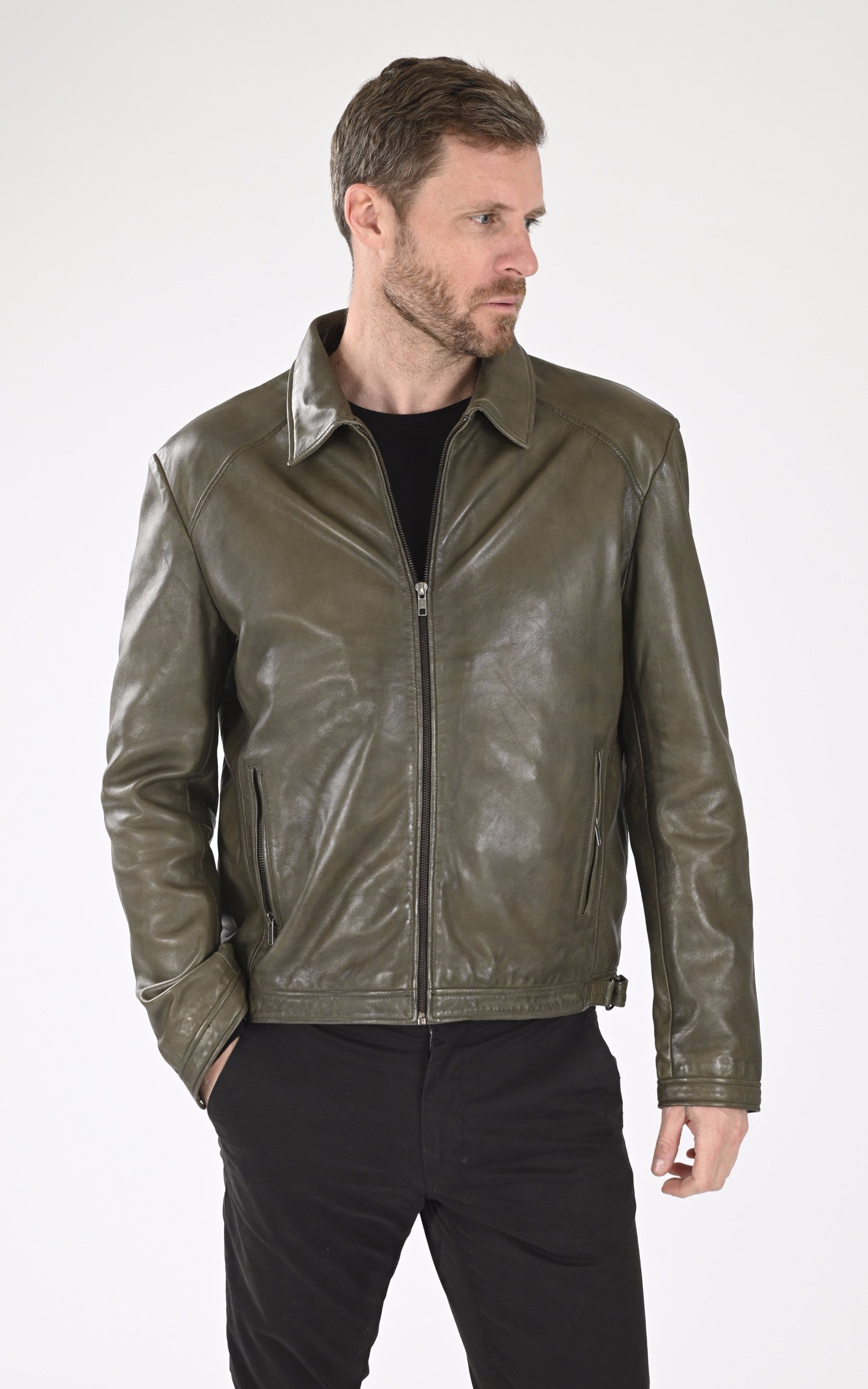 A "IVAR" Kaki La Canadienne Blouson Homme closed photo