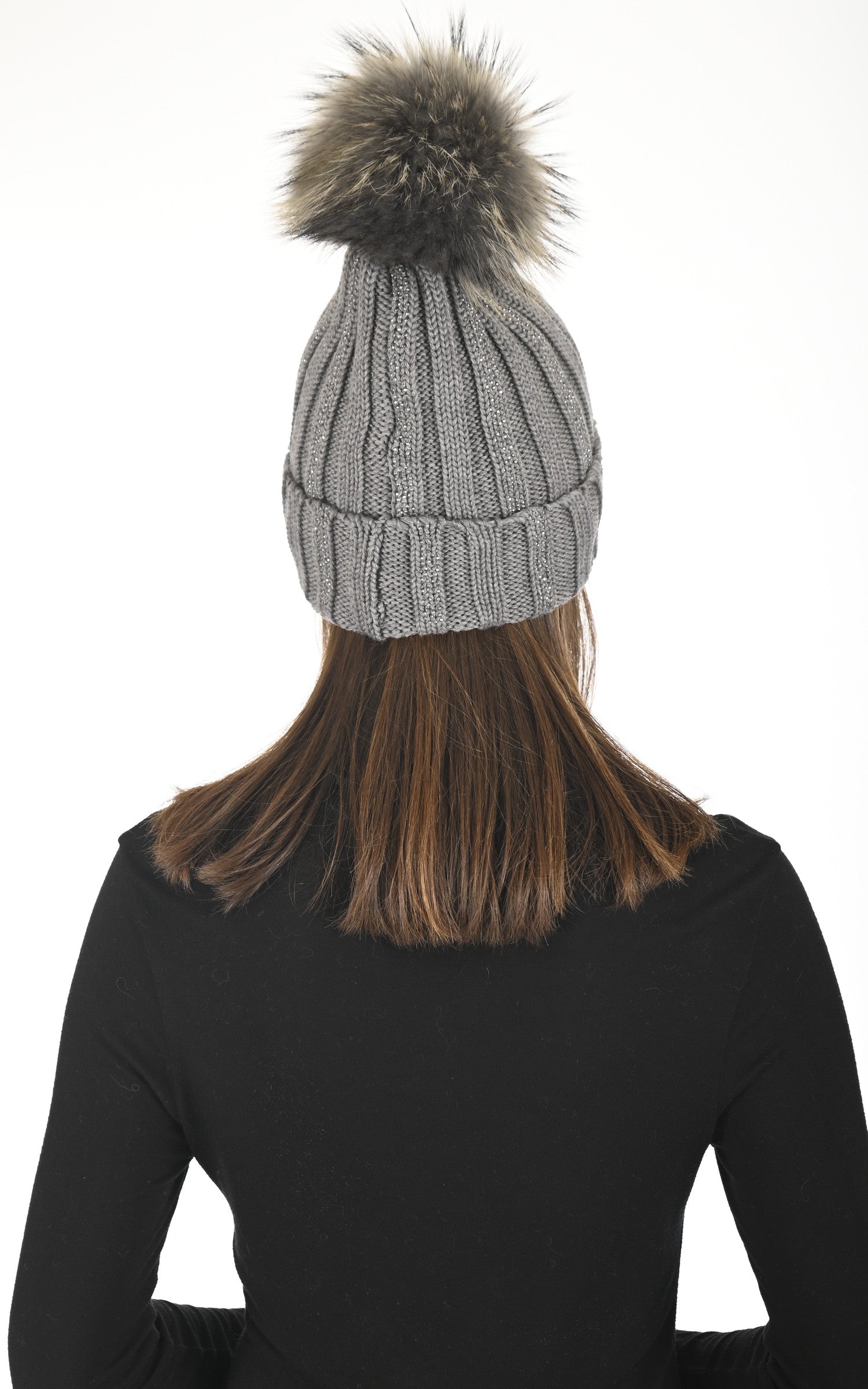 A "10729H" Gris La Canadienne Bonnet Femme back photo