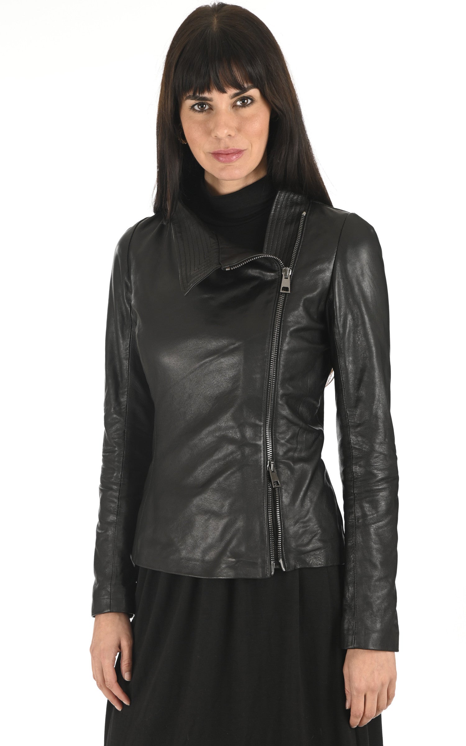 A "ATHENA" Noir La Canadienne Blouson Femme closed photo