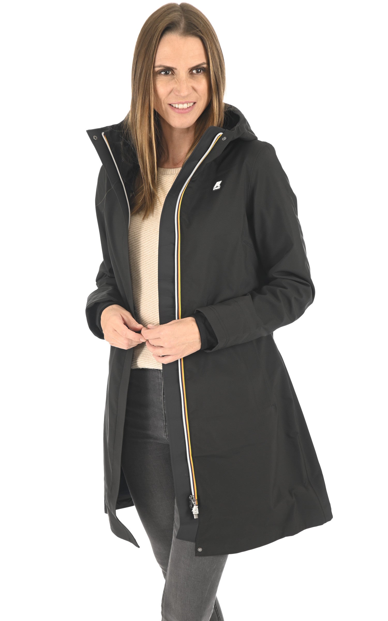 A "STEPHY BONDED K21489W" Noir K-Way 3/4 Femme closed photo