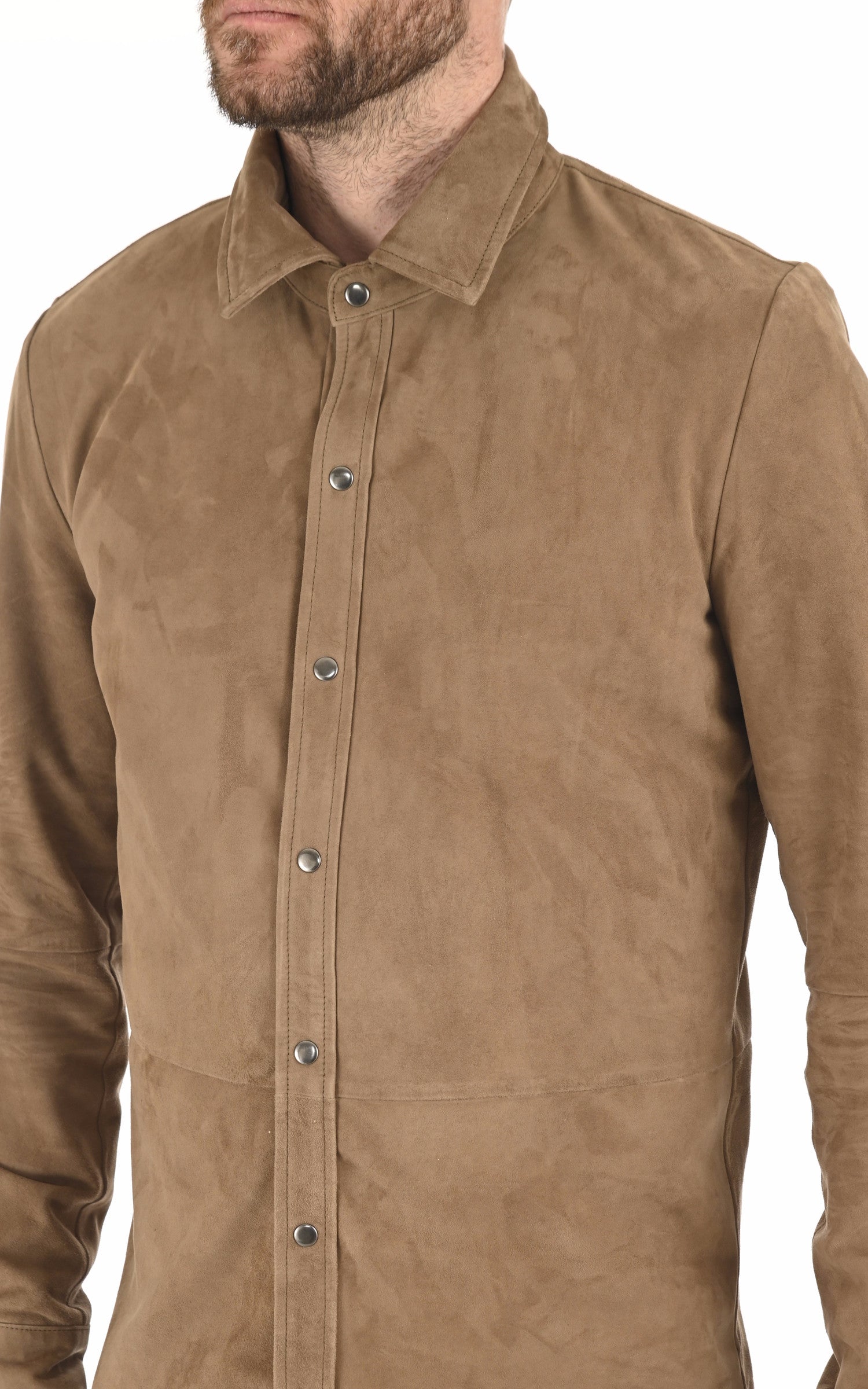 A "M001" Taupe Serge Pariente Chemise Homme details photo 5